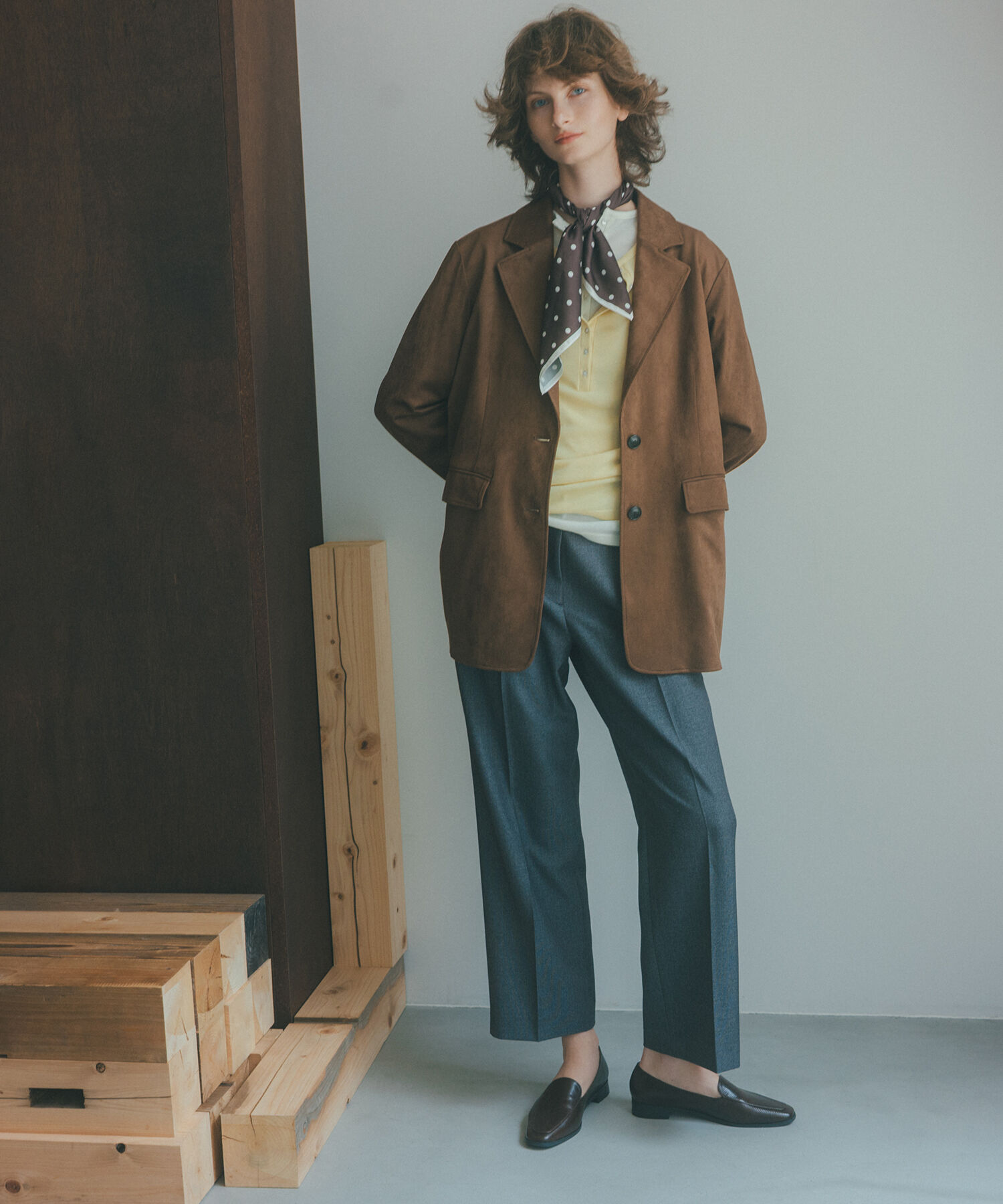  「ツータックツイルパンツ」|その他|チャコール1