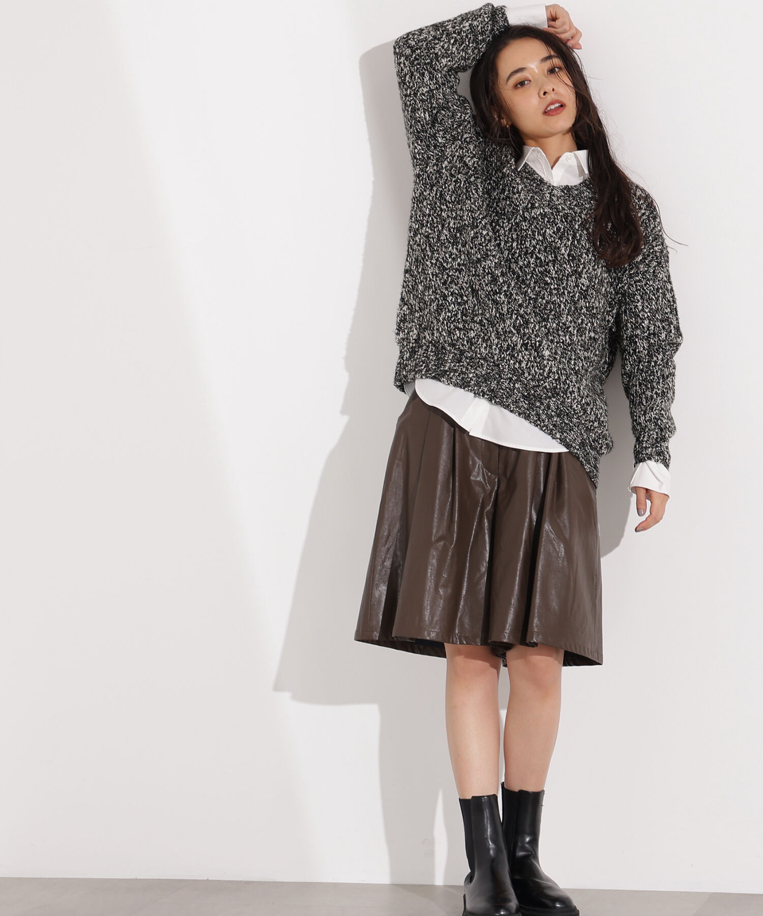  「メランジVネックニット」|ニット・セーター|