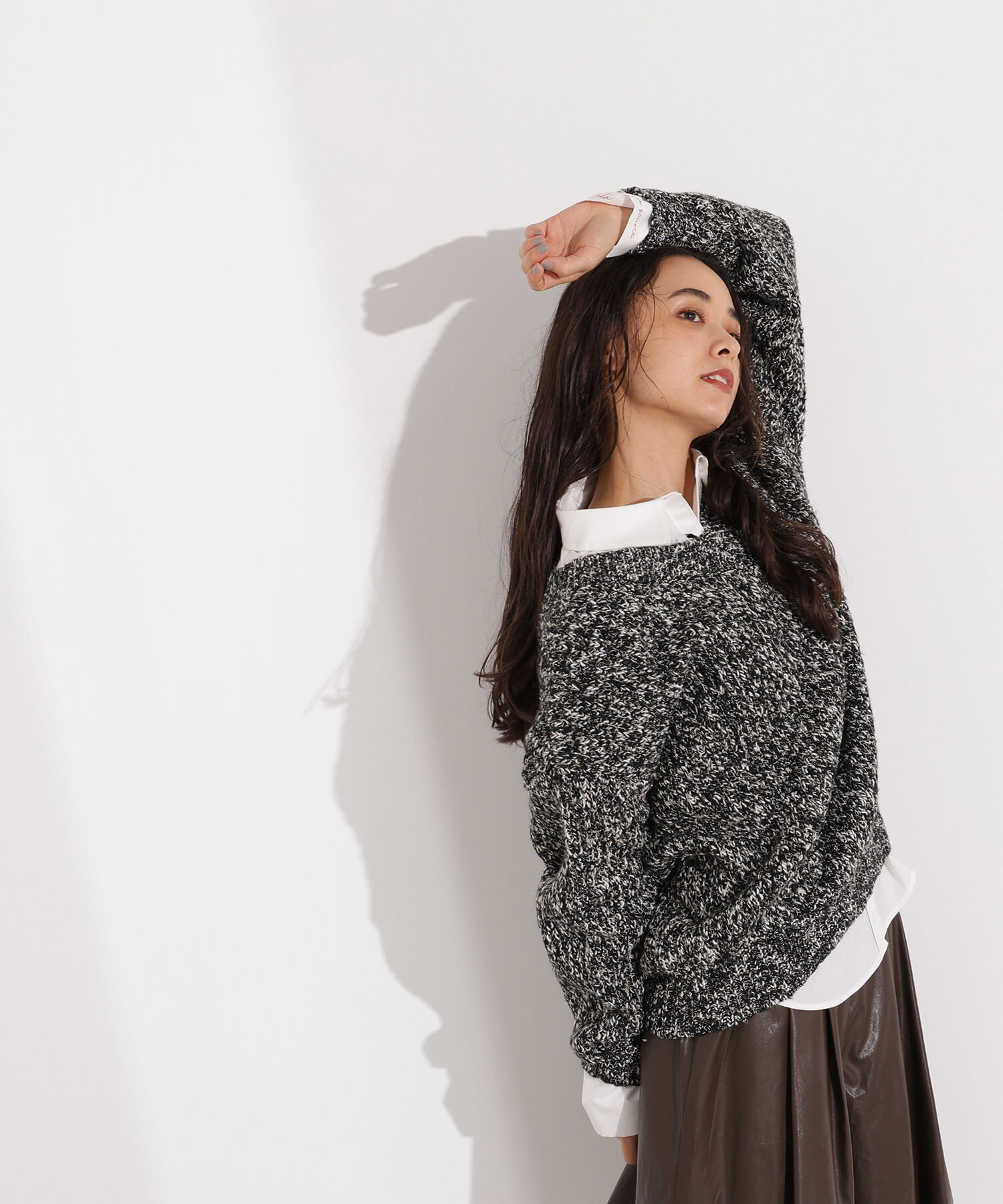  「メランジVネックニット」|ニット・セーター|