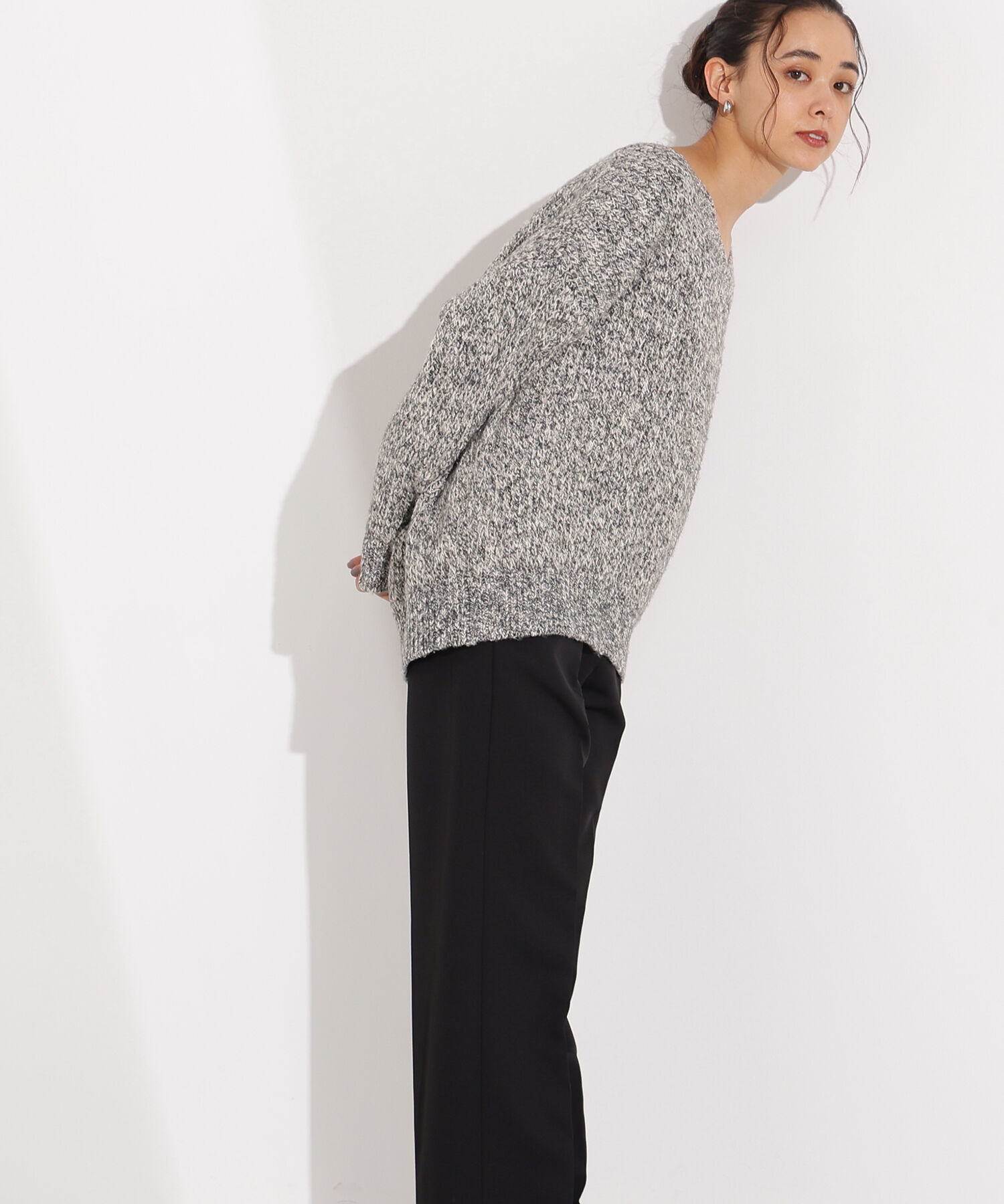  「メランジVネックニット」|ニット・セーター|