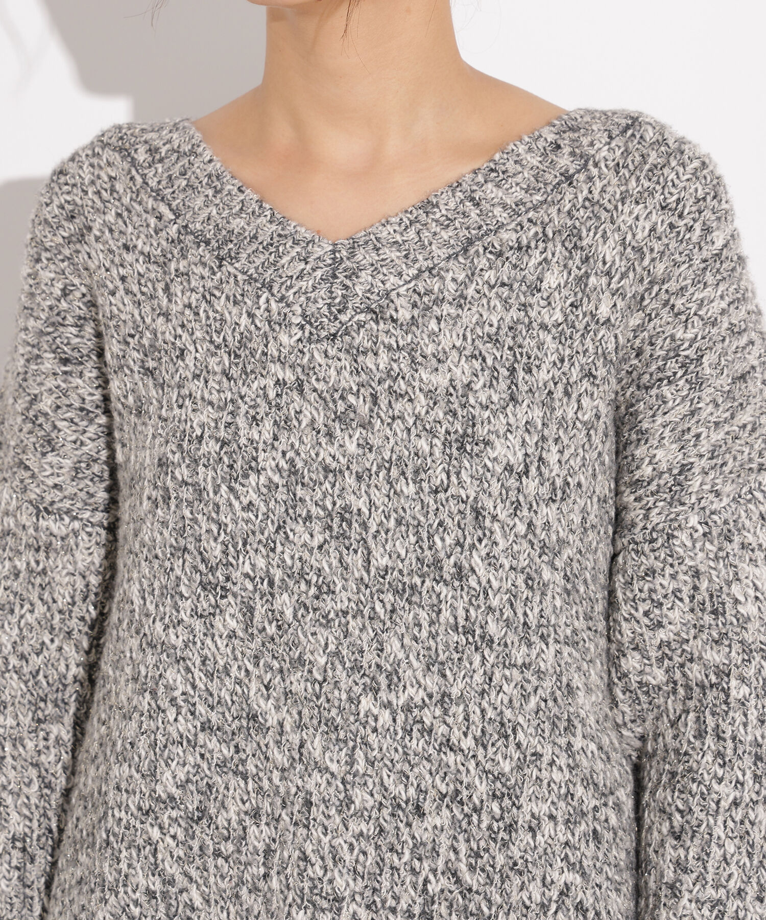  「メランジVネックニット」|ニット・セーター|