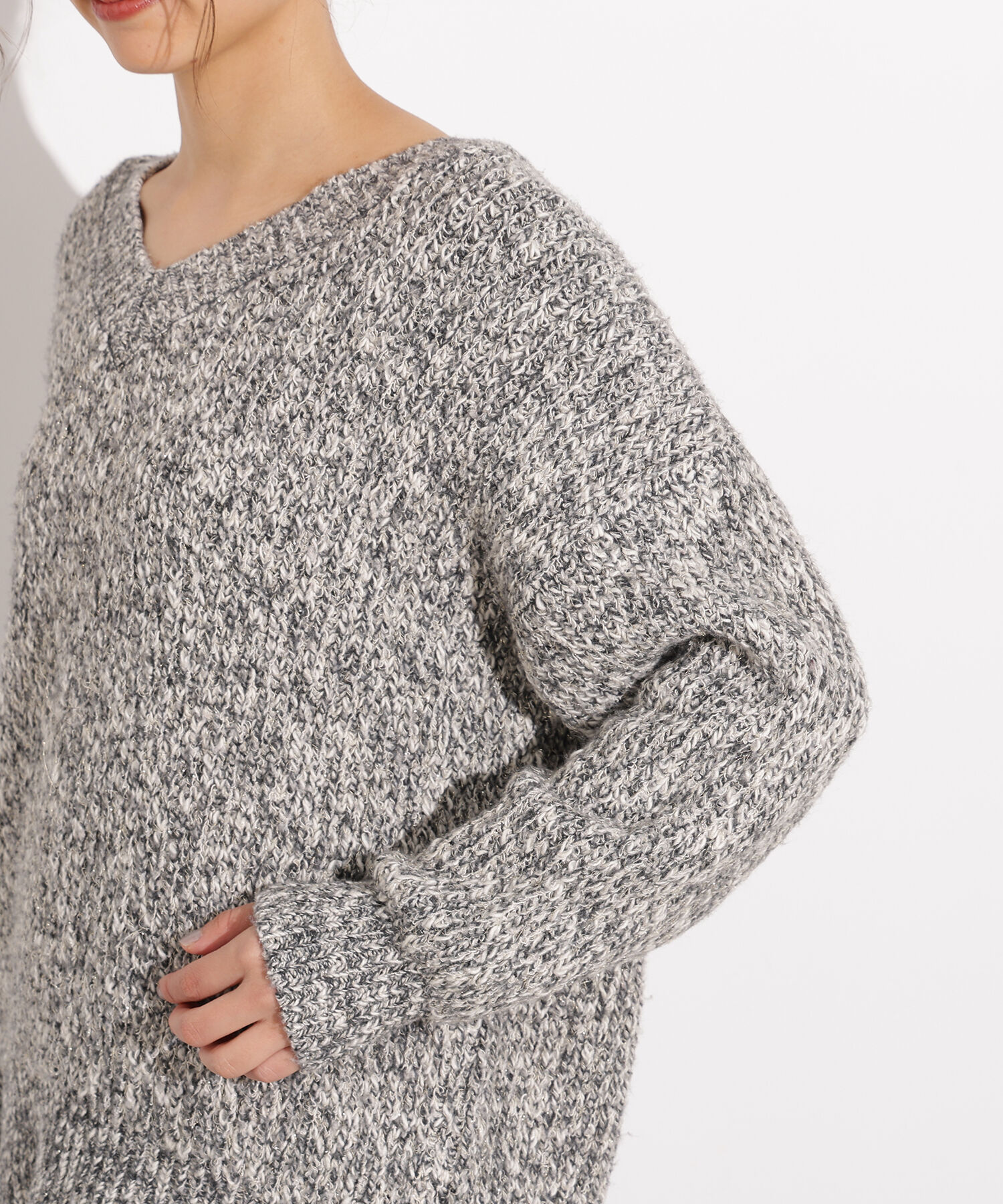  「メランジVネックニット」|ニット・セーター|