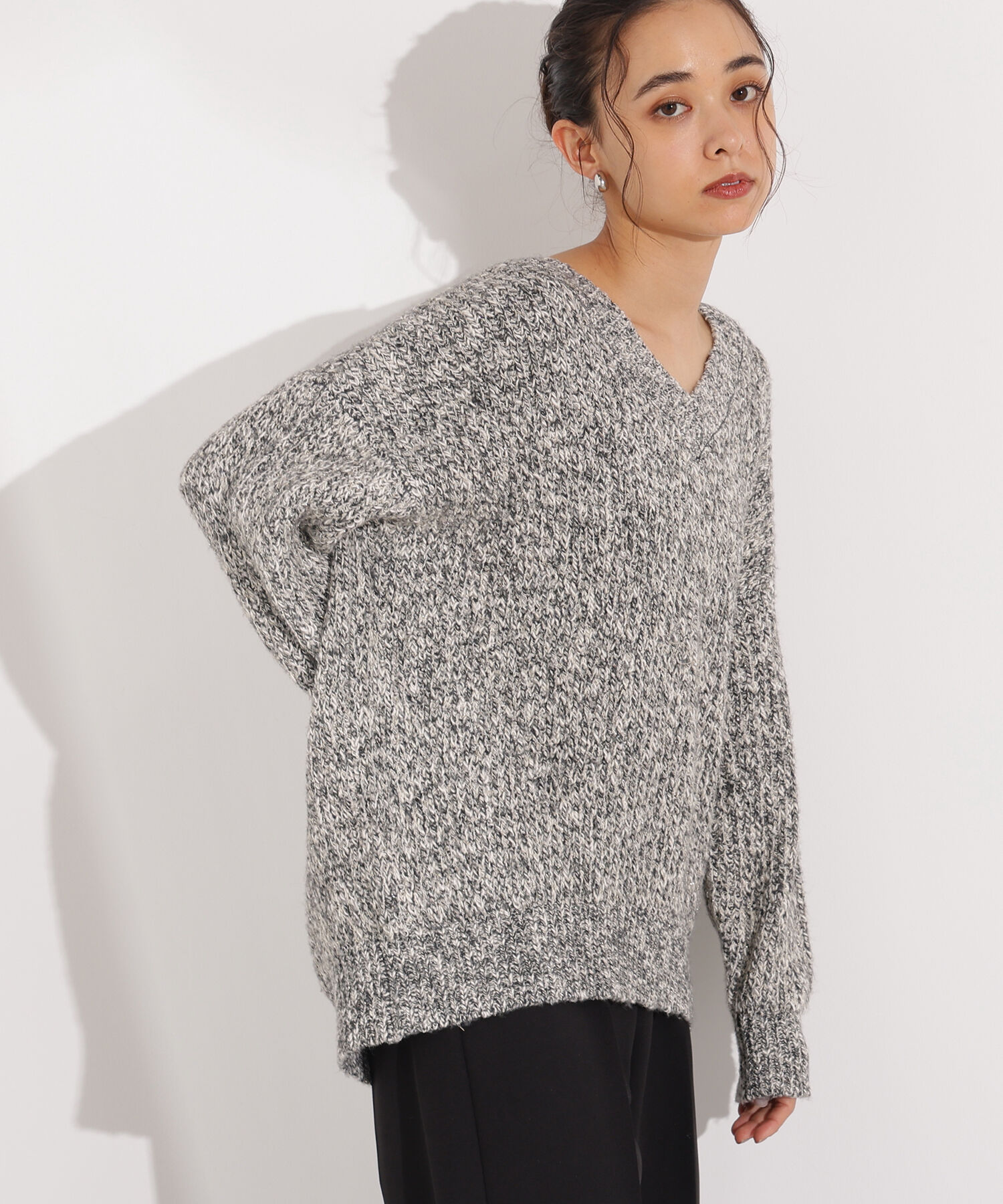  「メランジVネックニット」|ニット・セーター|