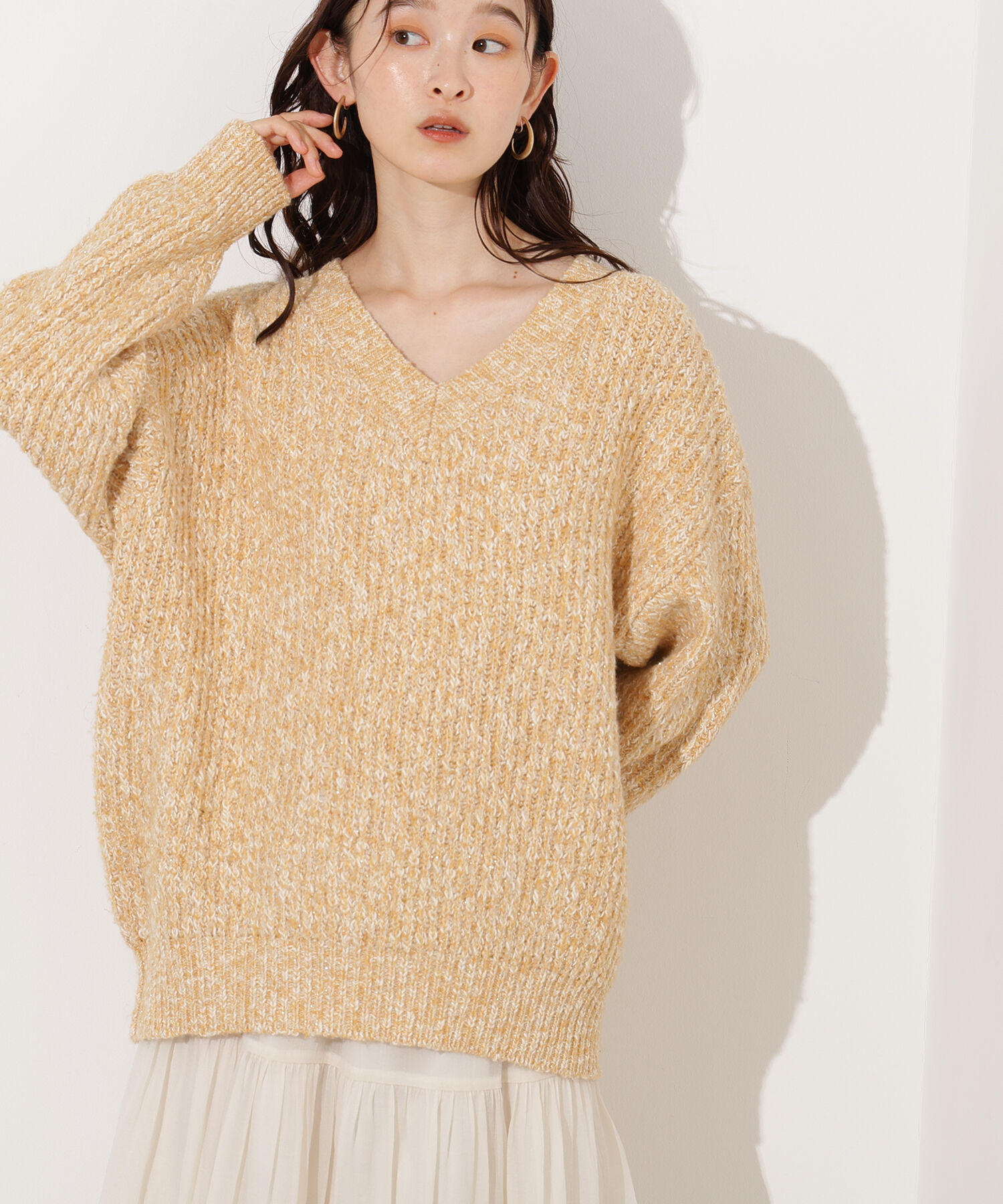  「メランジVネックニット」|ニット・セーター|イエローミッ 2