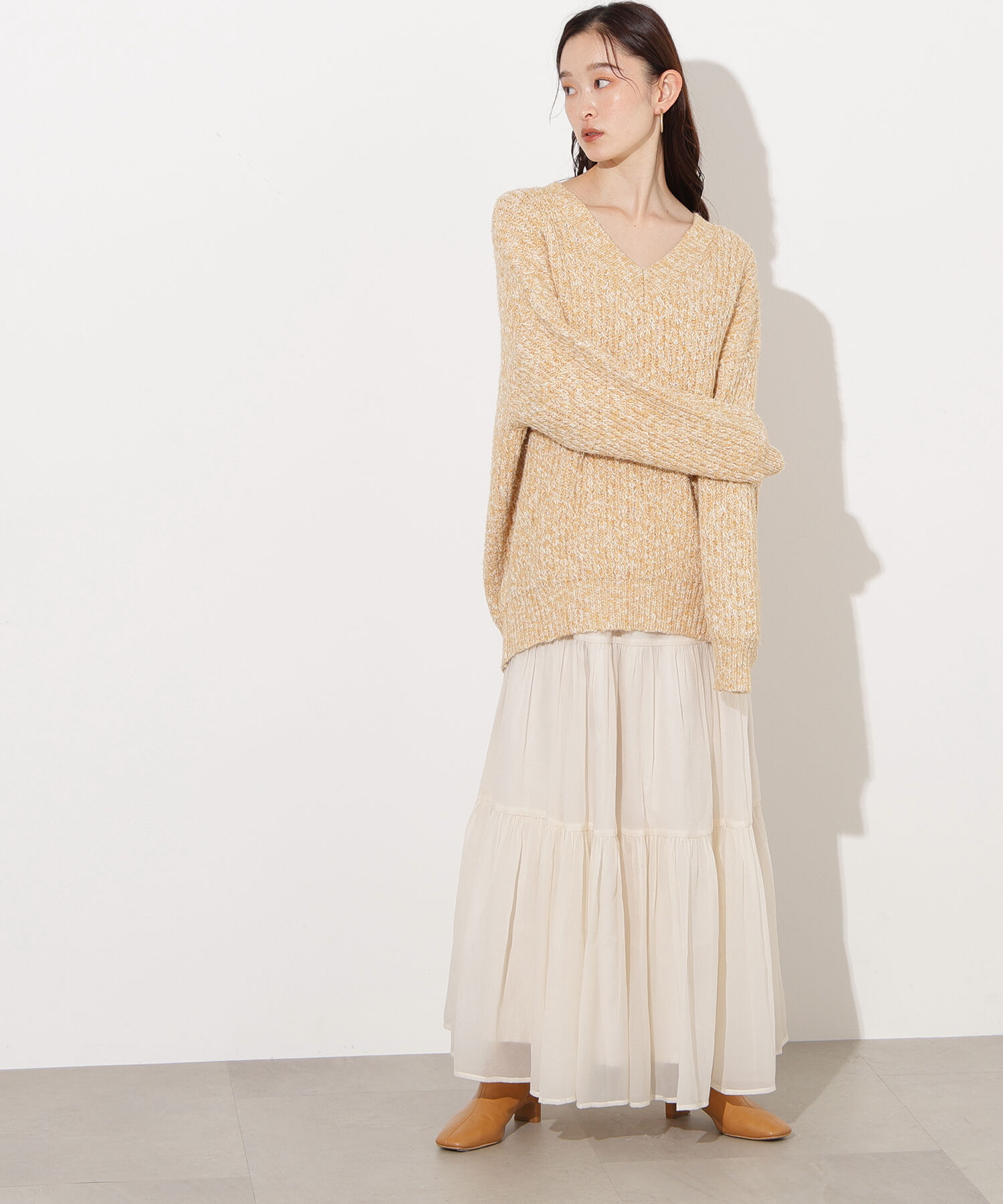  「メランジVネックニット」|ニット・セーター|