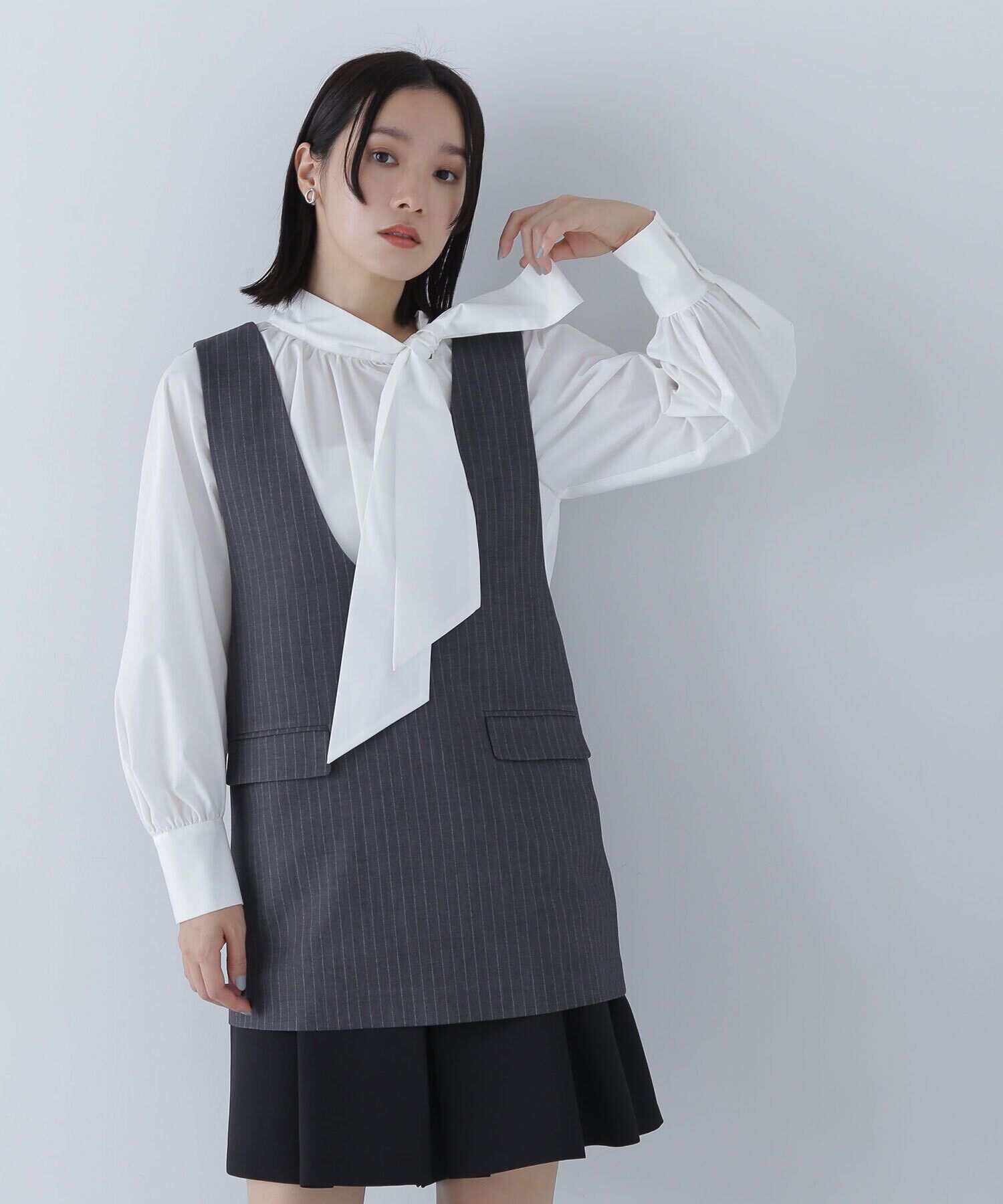  「Uネックチュニック＆ワイドパンツ」|ワンピース|