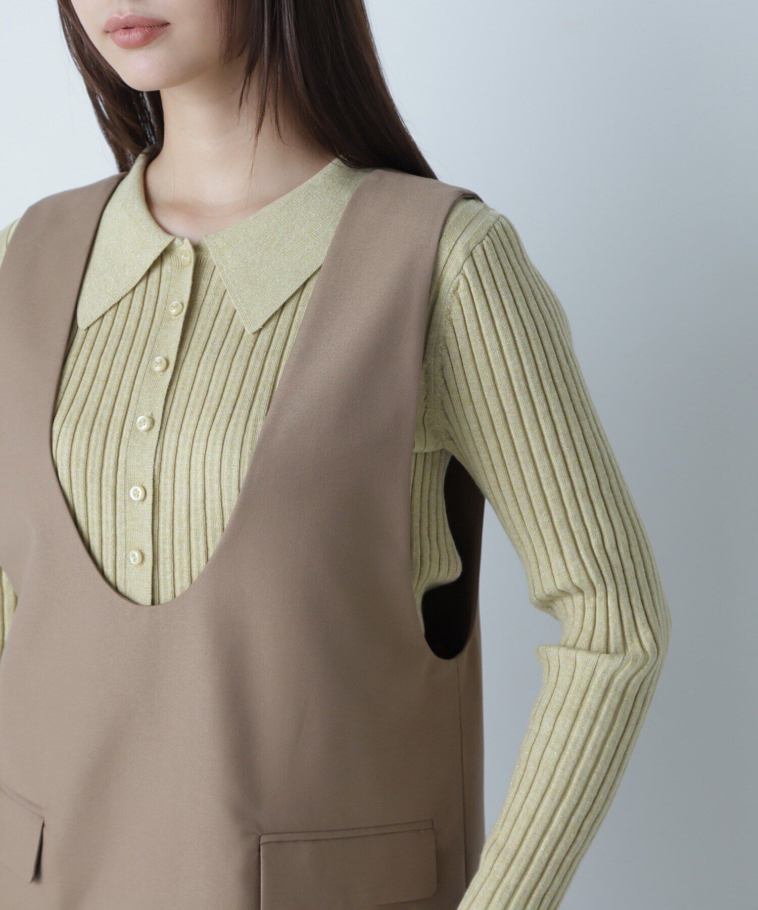  「Uネックチュニック＆ワイドパンツ」|ワンピース|