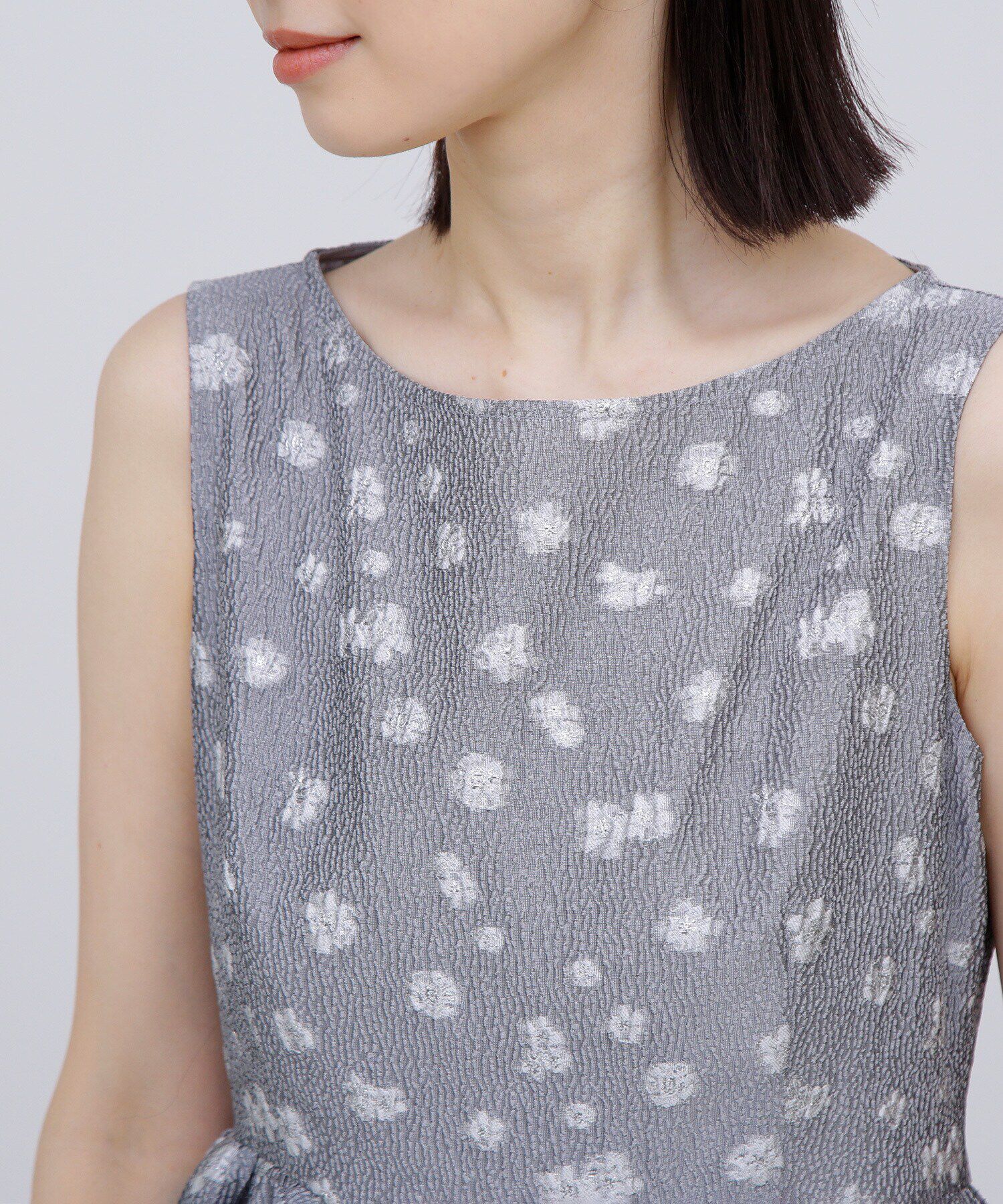  「アシンメトリーフリルジャガードワンピース」|ワンピース|