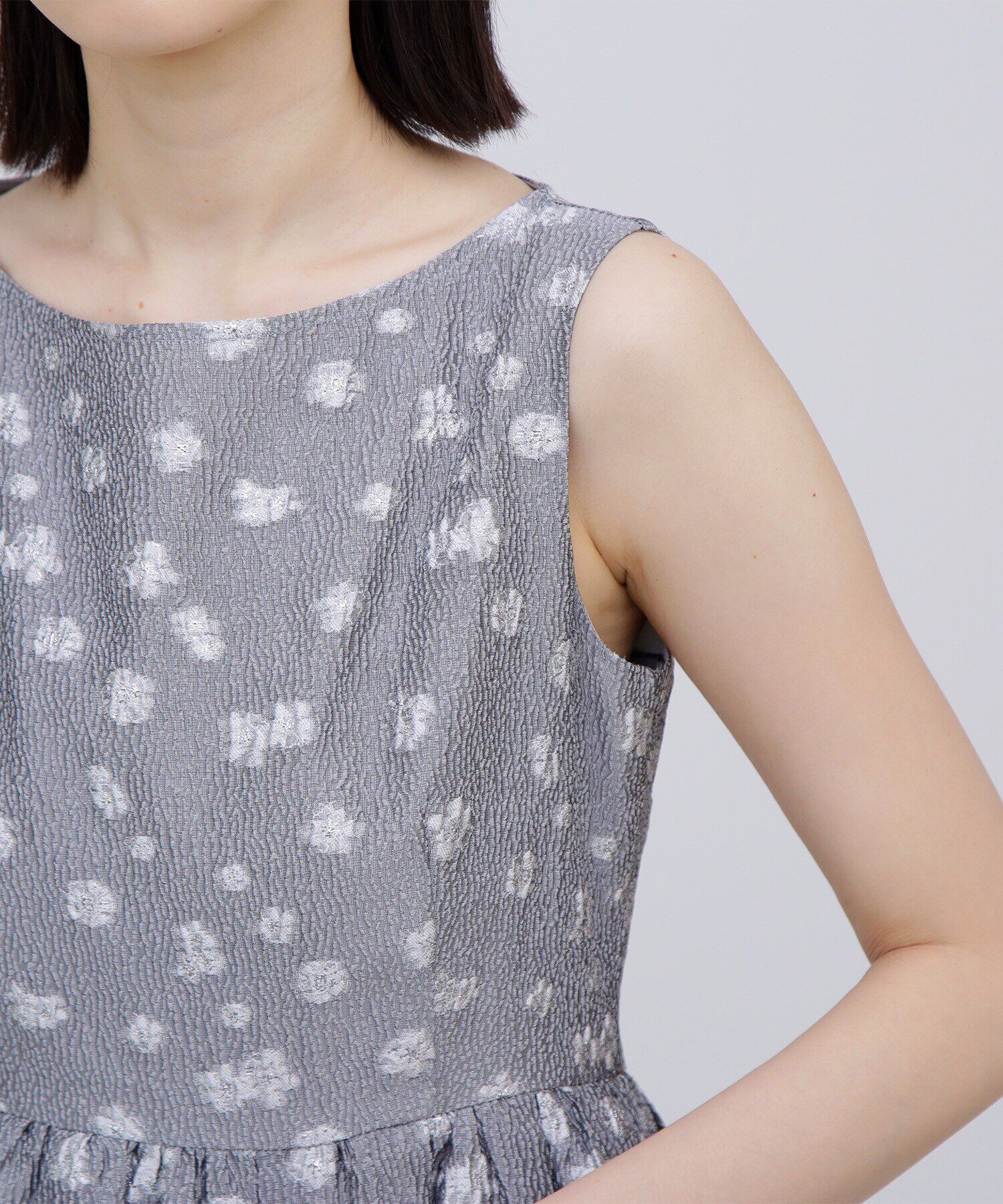  「アシンメトリーフリルジャガードワンピース」|ワンピース|