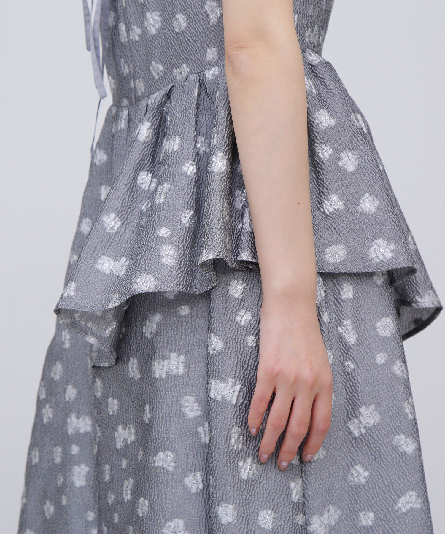  「アシンメトリーフリルジャガードワンピース」|ワンピース|