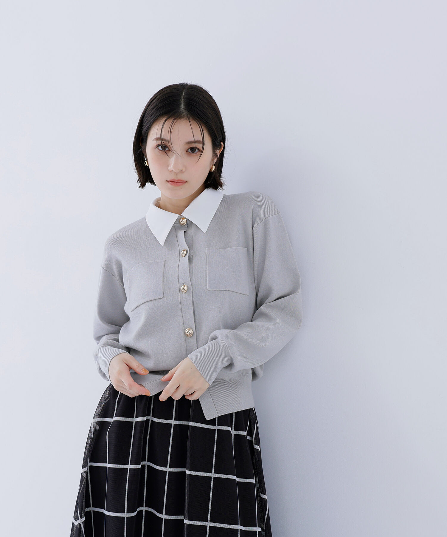  「2wayカラーニットカーディガン」|ニット・セーター|