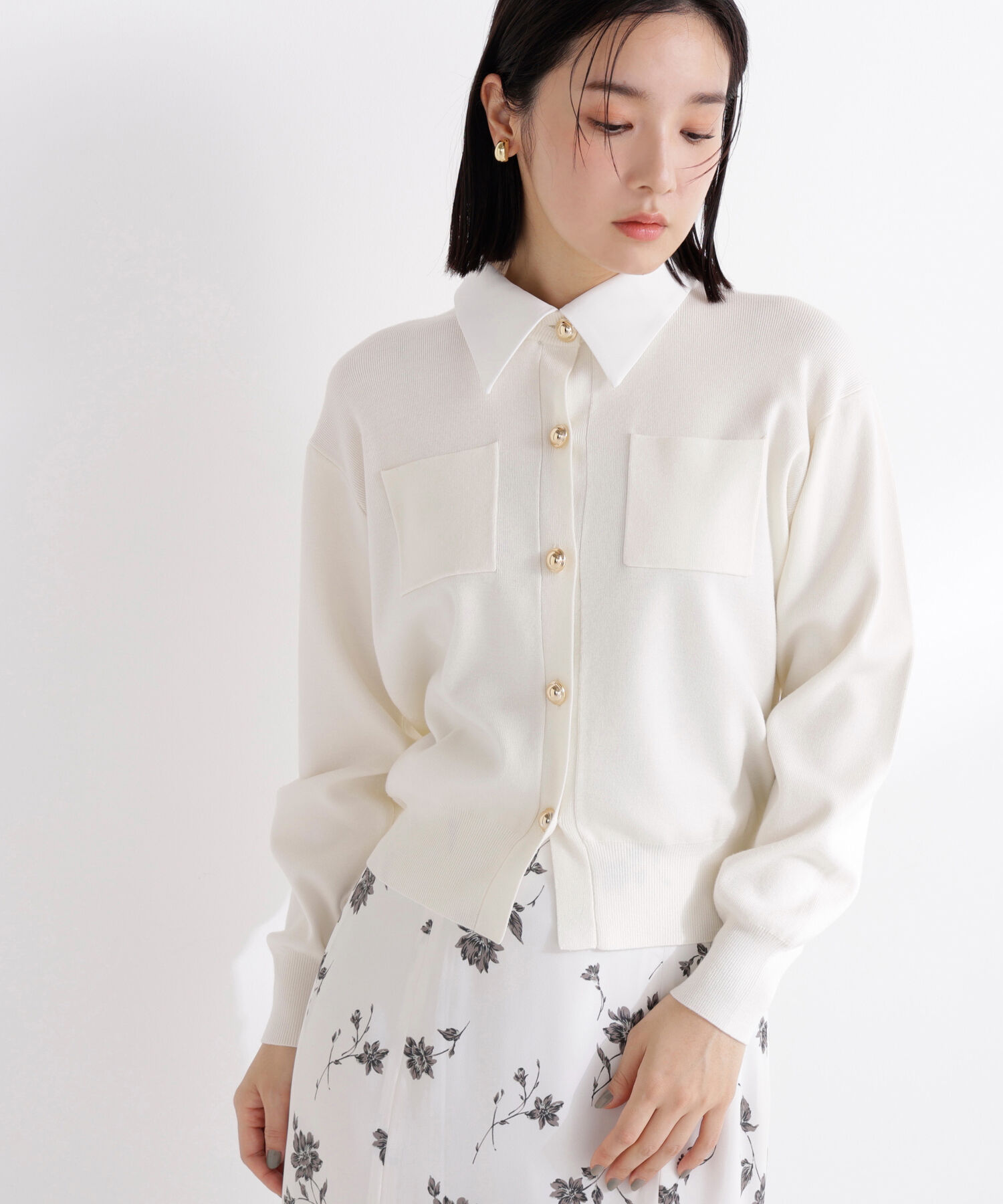  「2wayカラーニットカーディガン」|ニット・セーター|