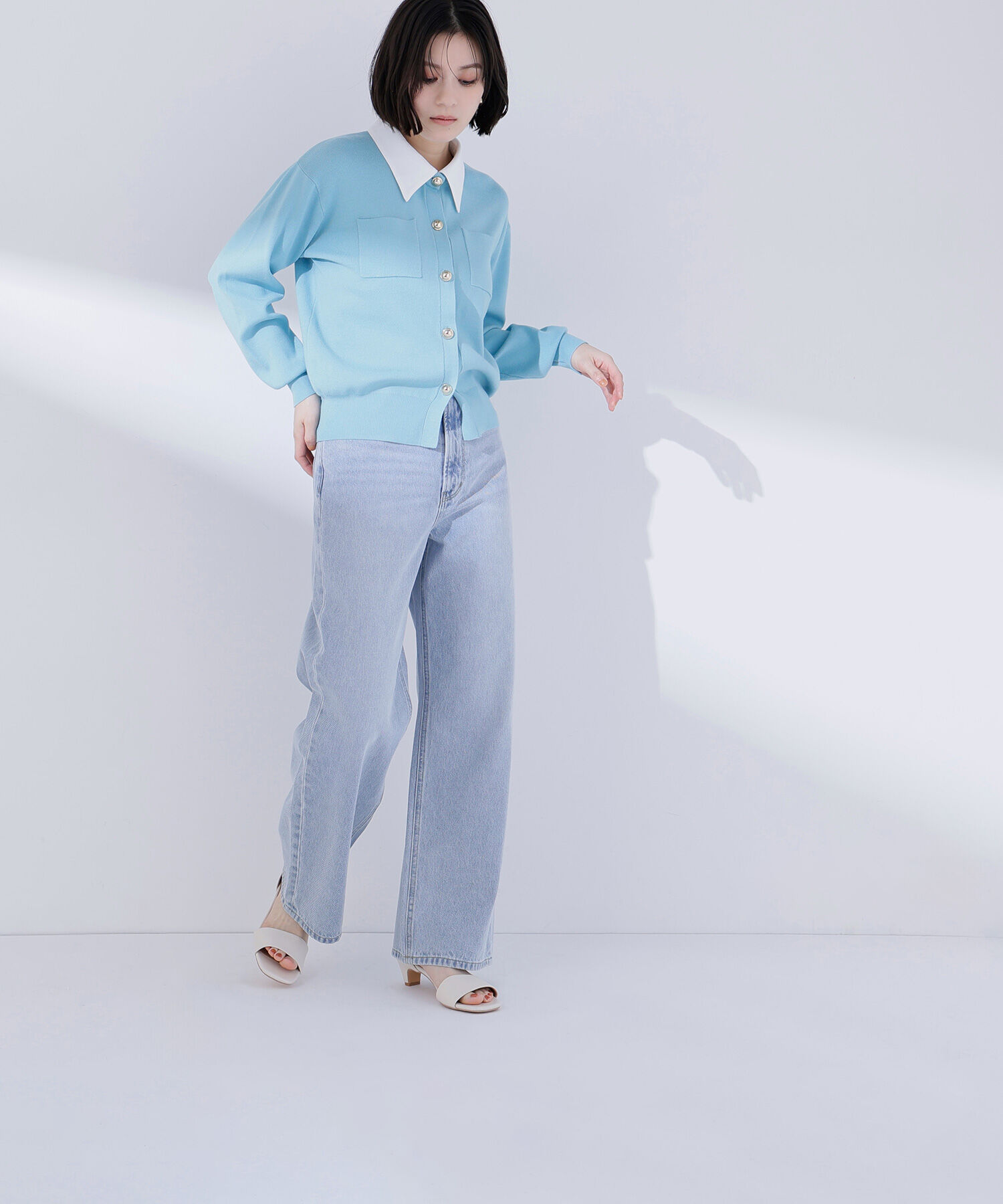  「2wayカラーニットカーディガン」|ニット・セーター|