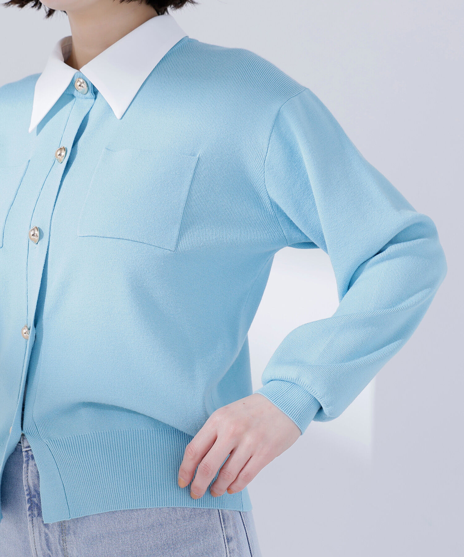  「2wayカラーニットカーディガン」|ニット・セーター|