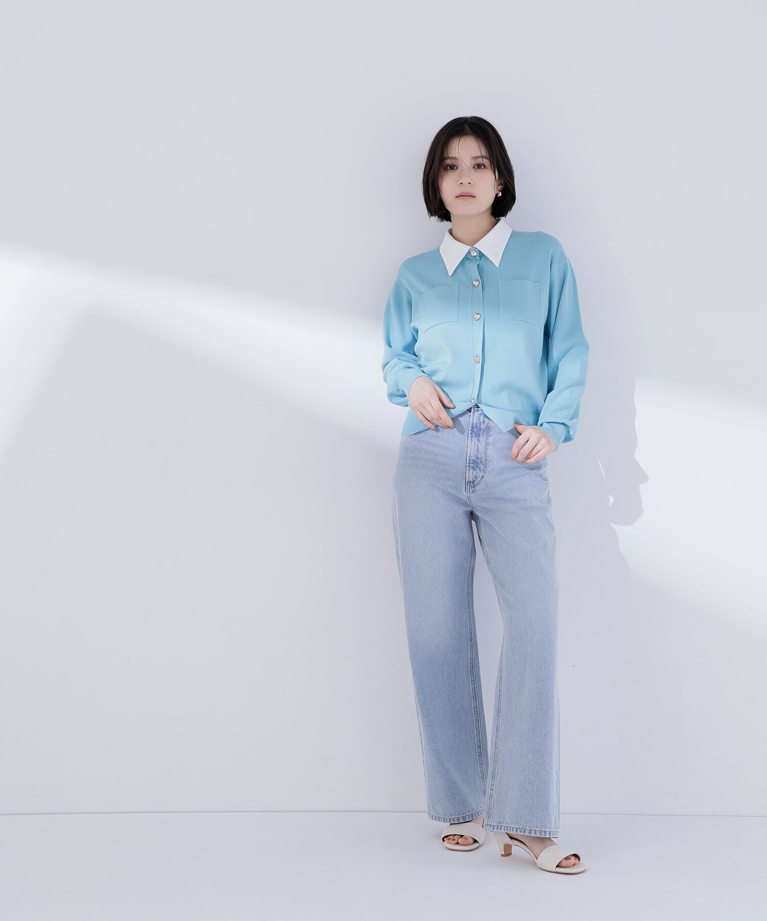  「2wayカラーニットカーディガン」|ニット・セーター|