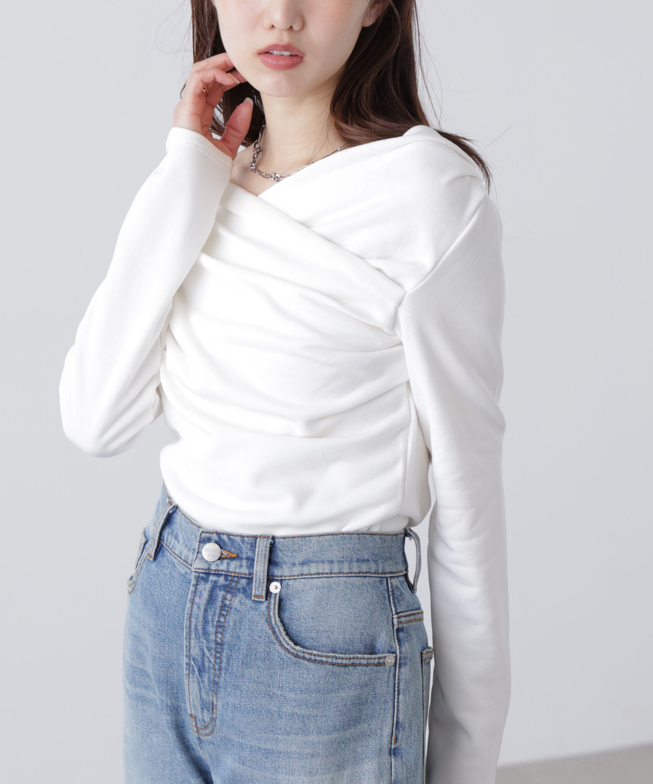  「オフショルミニ裏毛カットソー」|Tシャツ・カットソー|