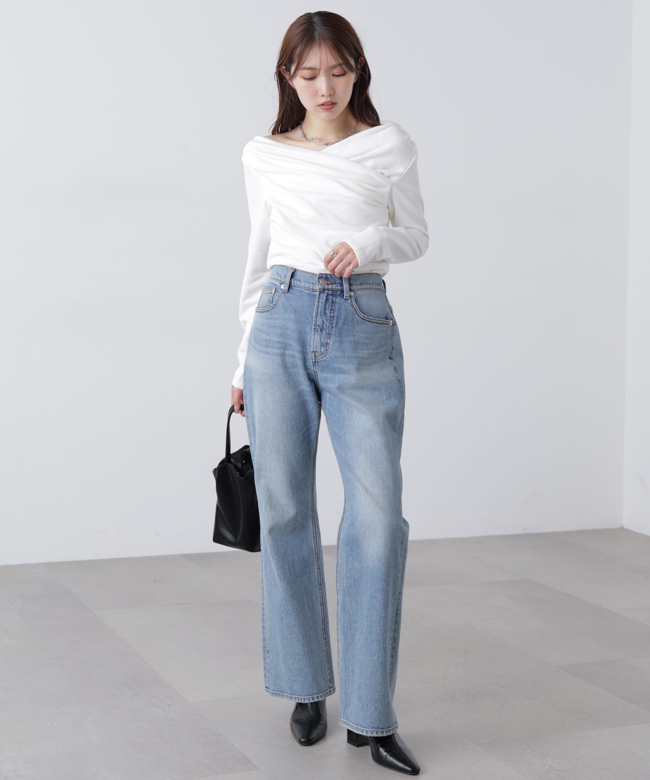  「オフショルミニ裏毛カットソー」|Tシャツ・カットソー|