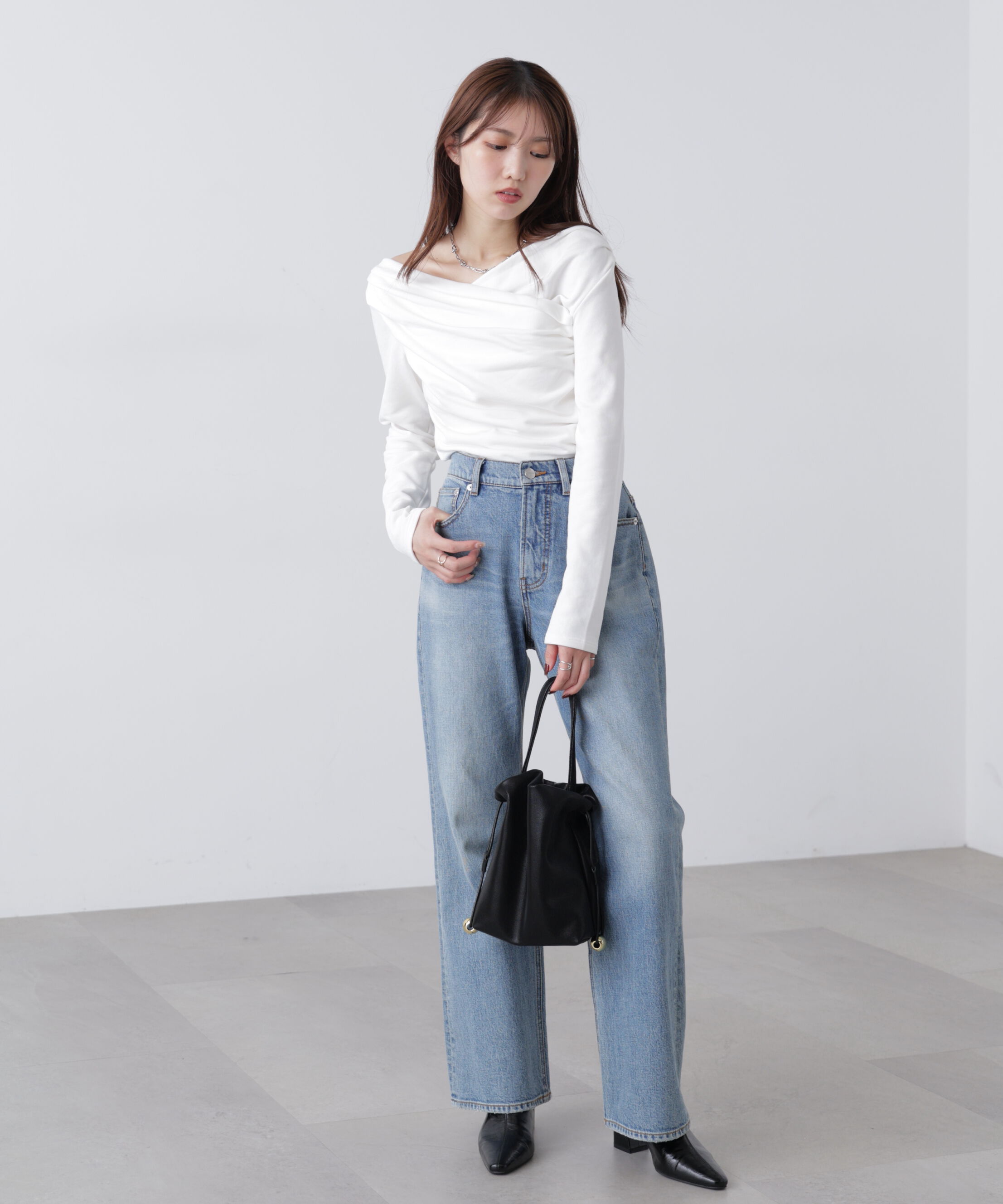  「オフショルミニ裏毛カットソー」|Tシャツ・カットソー|