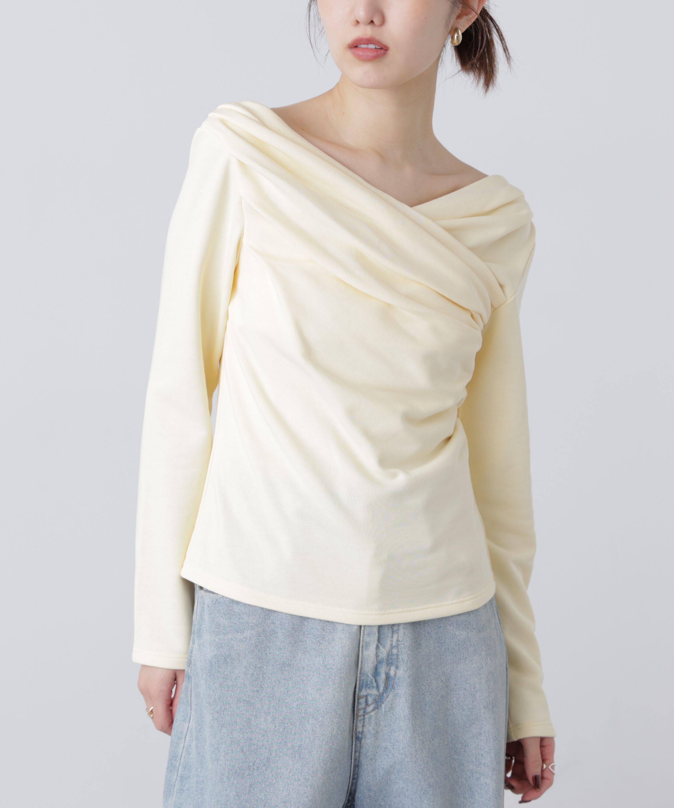  「オフショルミニ裏毛カットソー」|Tシャツ・カットソー|