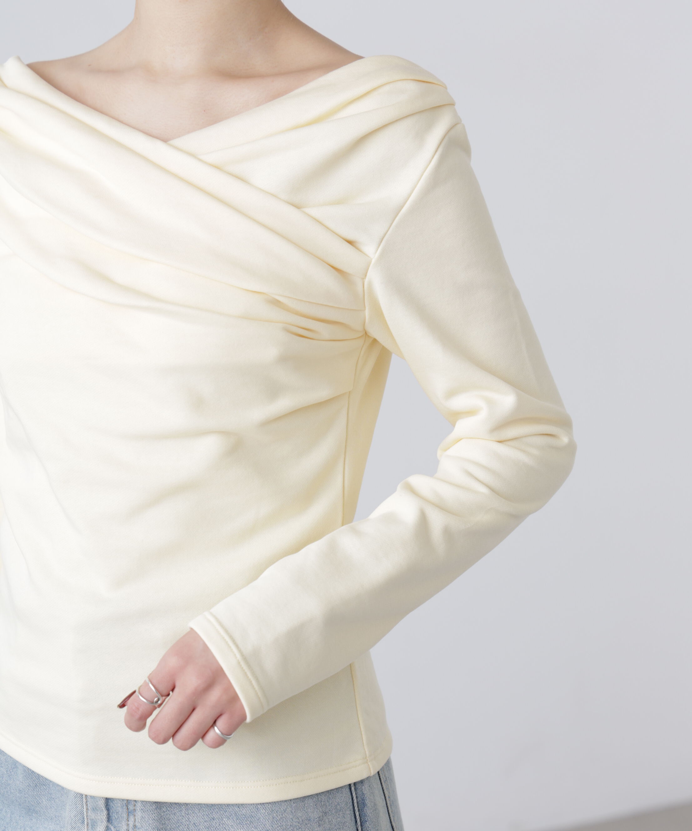  「オフショルミニ裏毛カットソー」|Tシャツ・カットソー|