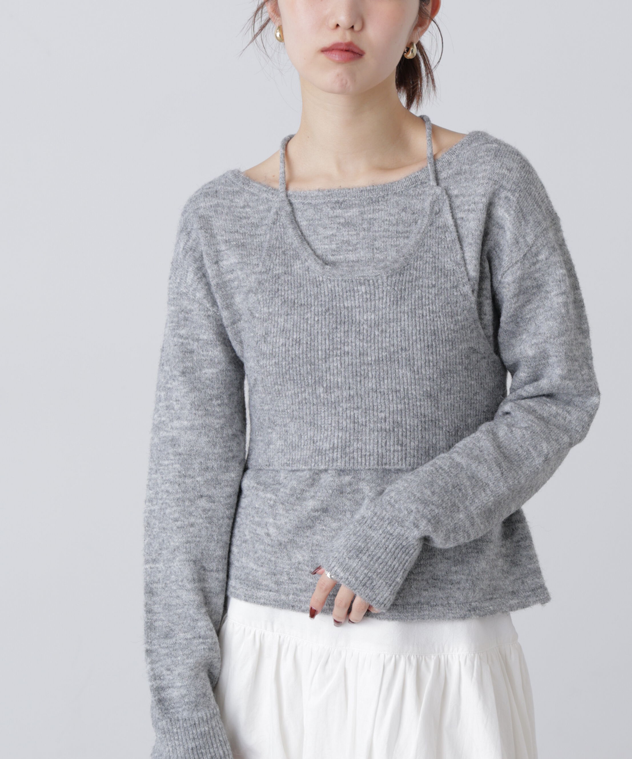  「ホルターネックビスチェセットニット」|ニット・セーター|