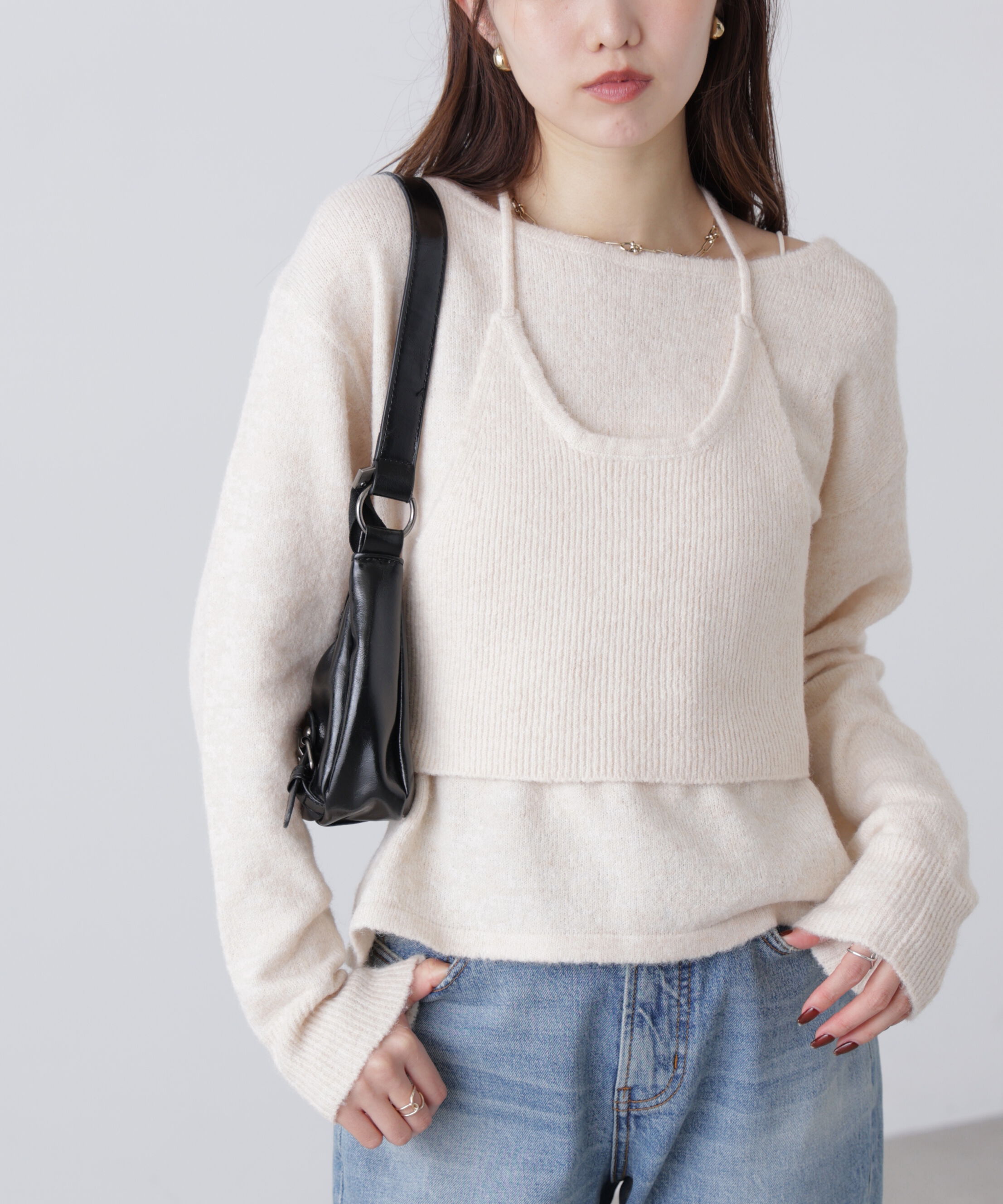  「ホルターネックビスチェセットニット」|ニット・セーター|