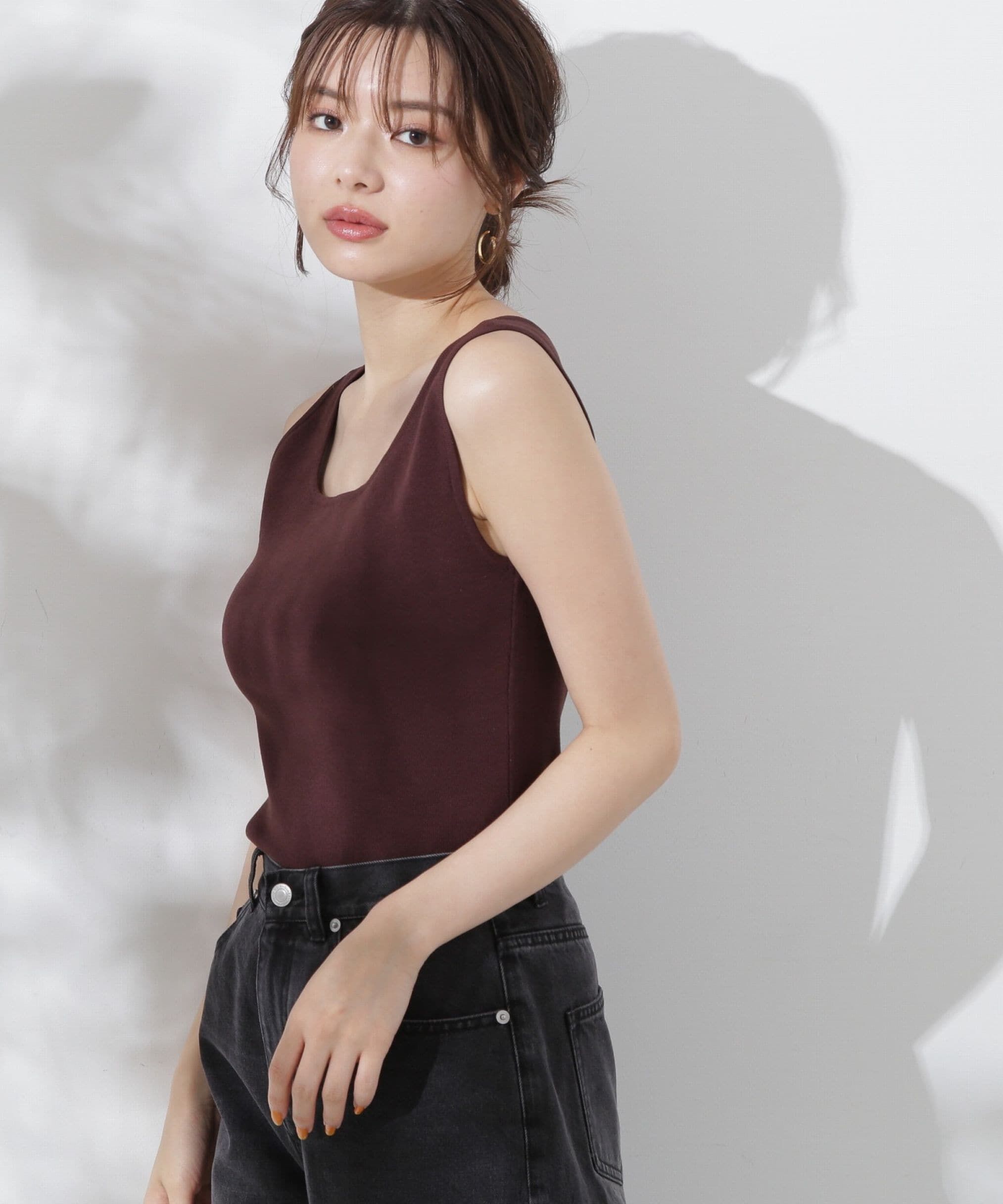 PROPORTION BODY DRESSING「前後2wayニットタンク」|ニット・セーター|ブラウン