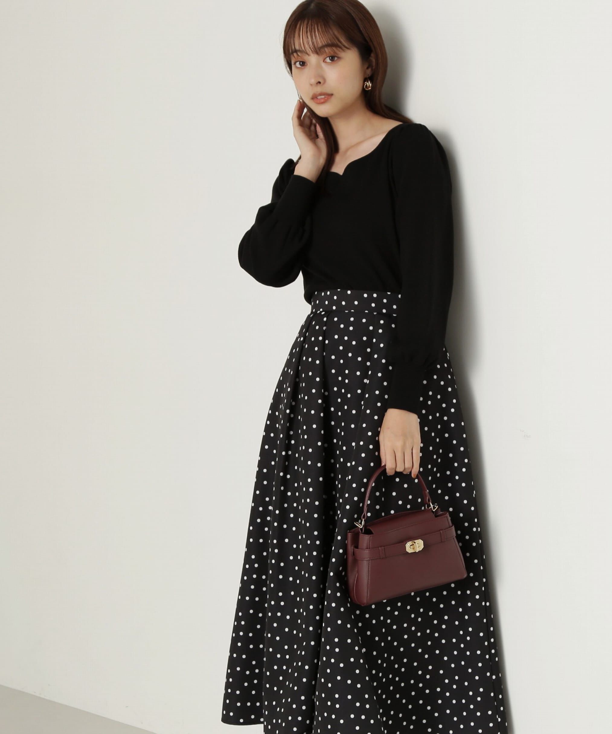 PROPORTION BODY DRESSING「ランダムドットタックフレアスカート24AW」|スカート|