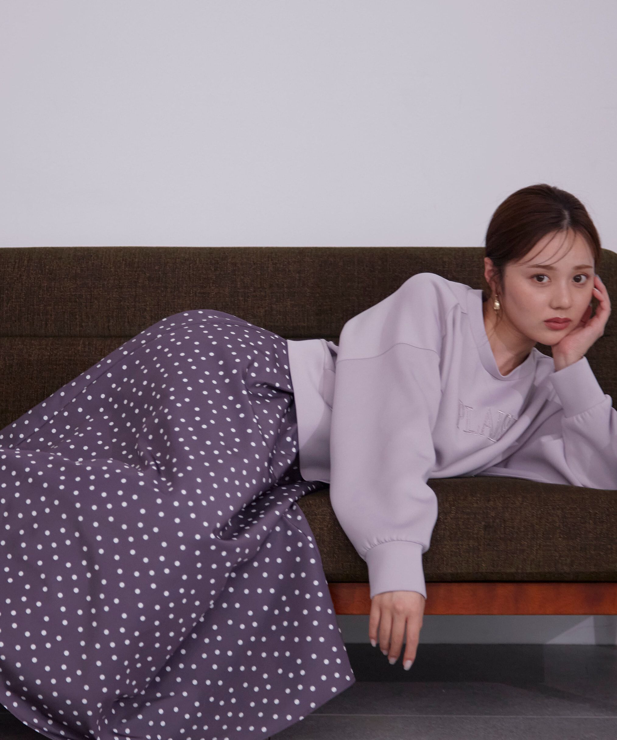 PROPORTION BODY DRESSING「ランダムドットタックフレアスカート24AW」|スカート|チャコールグ 2