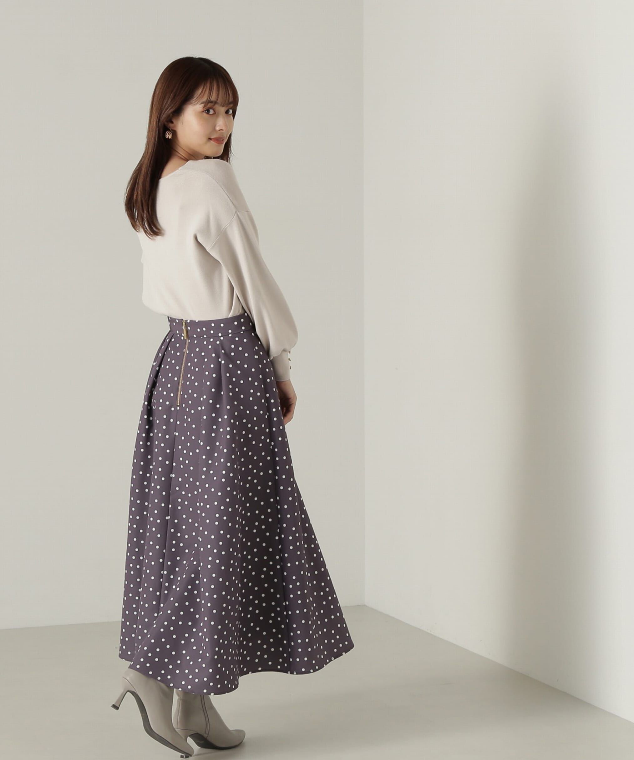PROPORTION BODY DRESSING「ランダムドットタックフレアスカート24AW」|スカート|