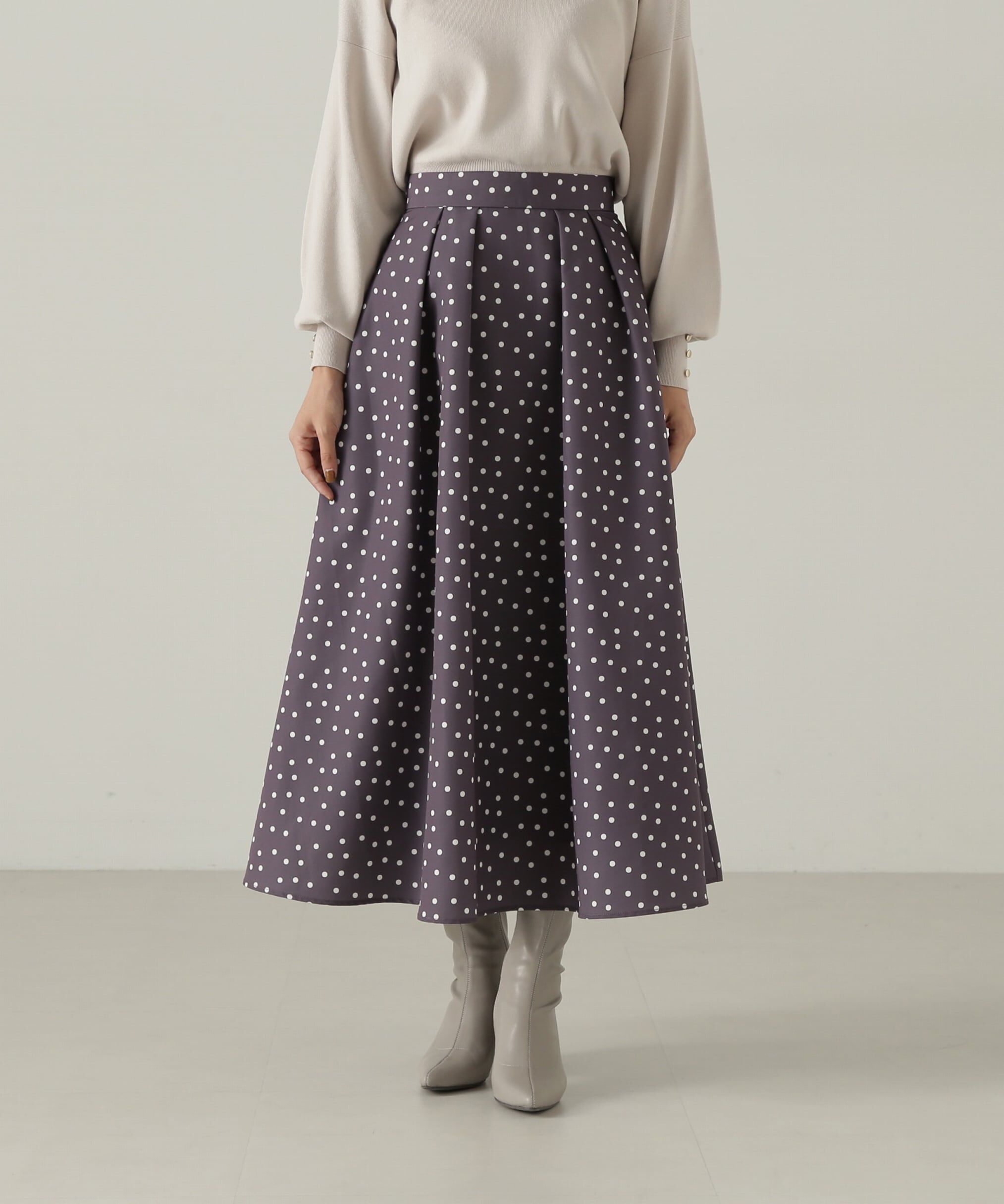 PROPORTION BODY DRESSING「ランダムドットタックフレアスカート24AW」|スカート|