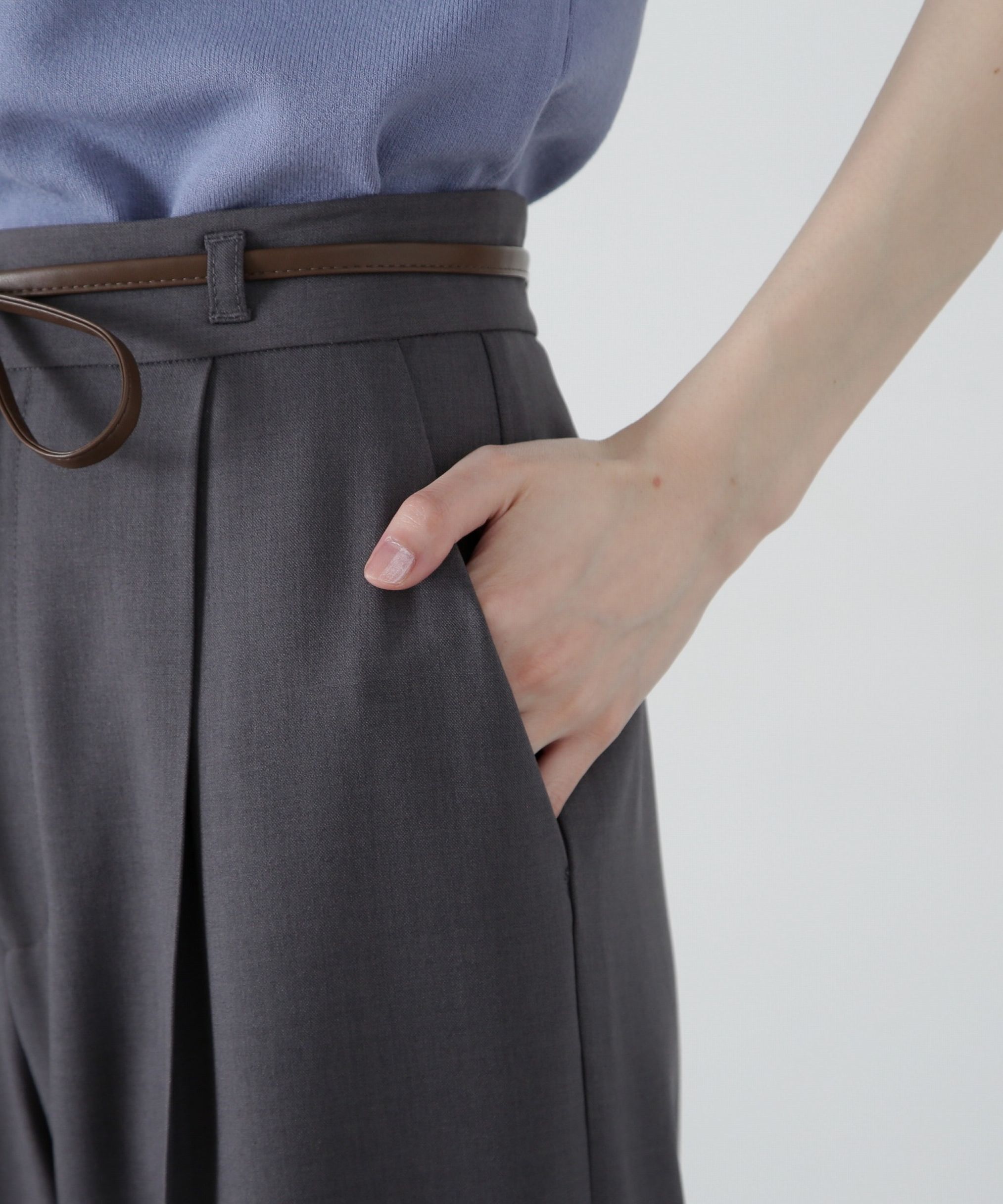 PROPORTION BODY DRESSING「合皮ベルト付きワイドパンツ」|その他|