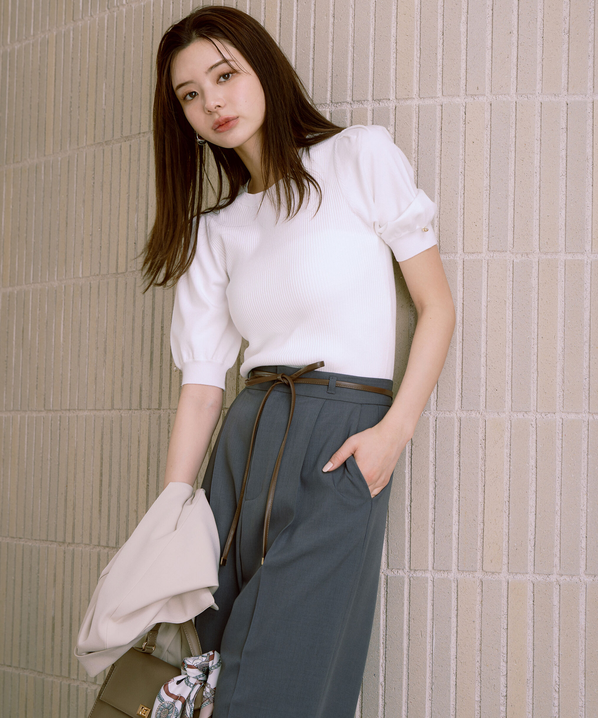 PROPORTION BODY DRESSING「合皮ベルト付きワイドパンツ」|その他|