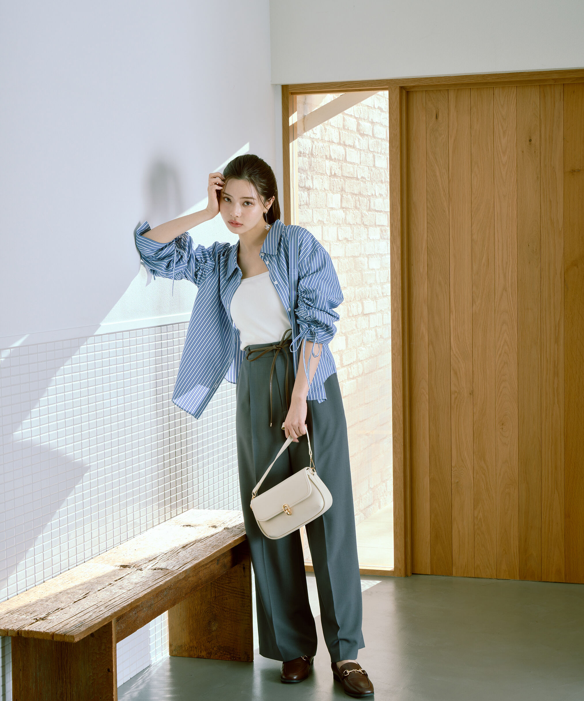 PROPORTION BODY DRESSING「合皮ベルト付きワイドパンツ」|その他|