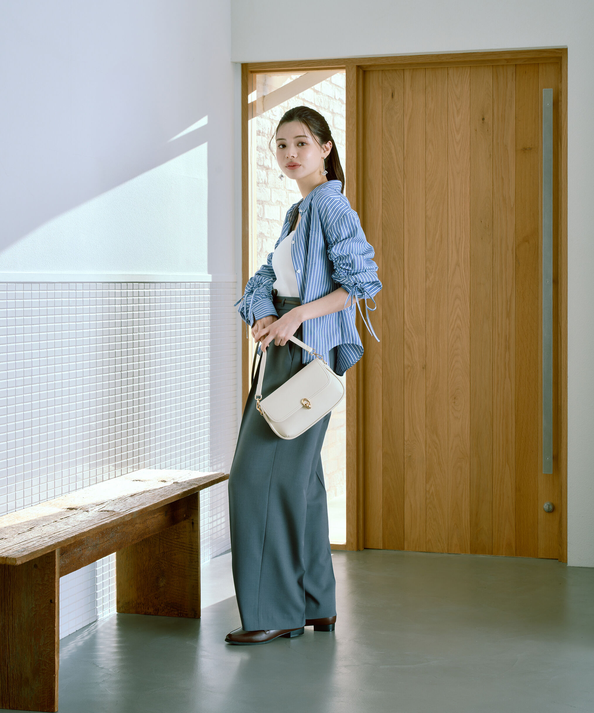 PROPORTION BODY DRESSING「合皮ベルト付きワイドパンツ」|その他|