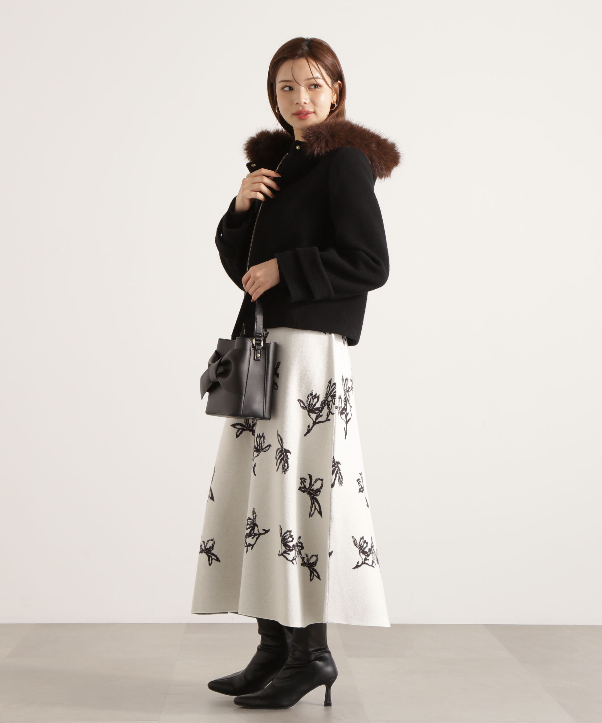 PROPORTION BODY DRESSING「モッサフードフェイクファーショートコート 25AW」|ブルゾン・スタジャン|