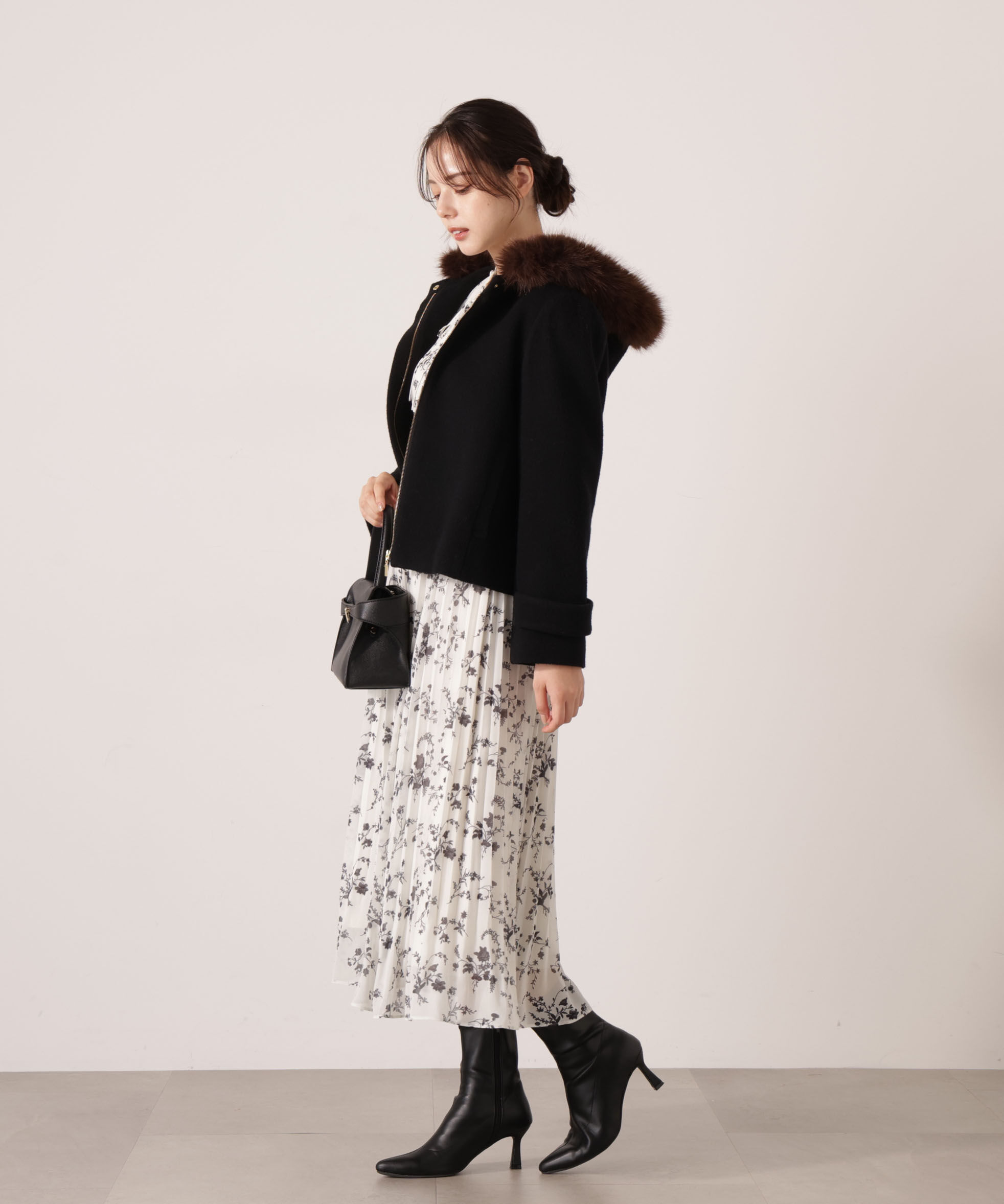 PROPORTION BODY DRESSING「花柄プリーツワンピース 25AW」|ワンピース|