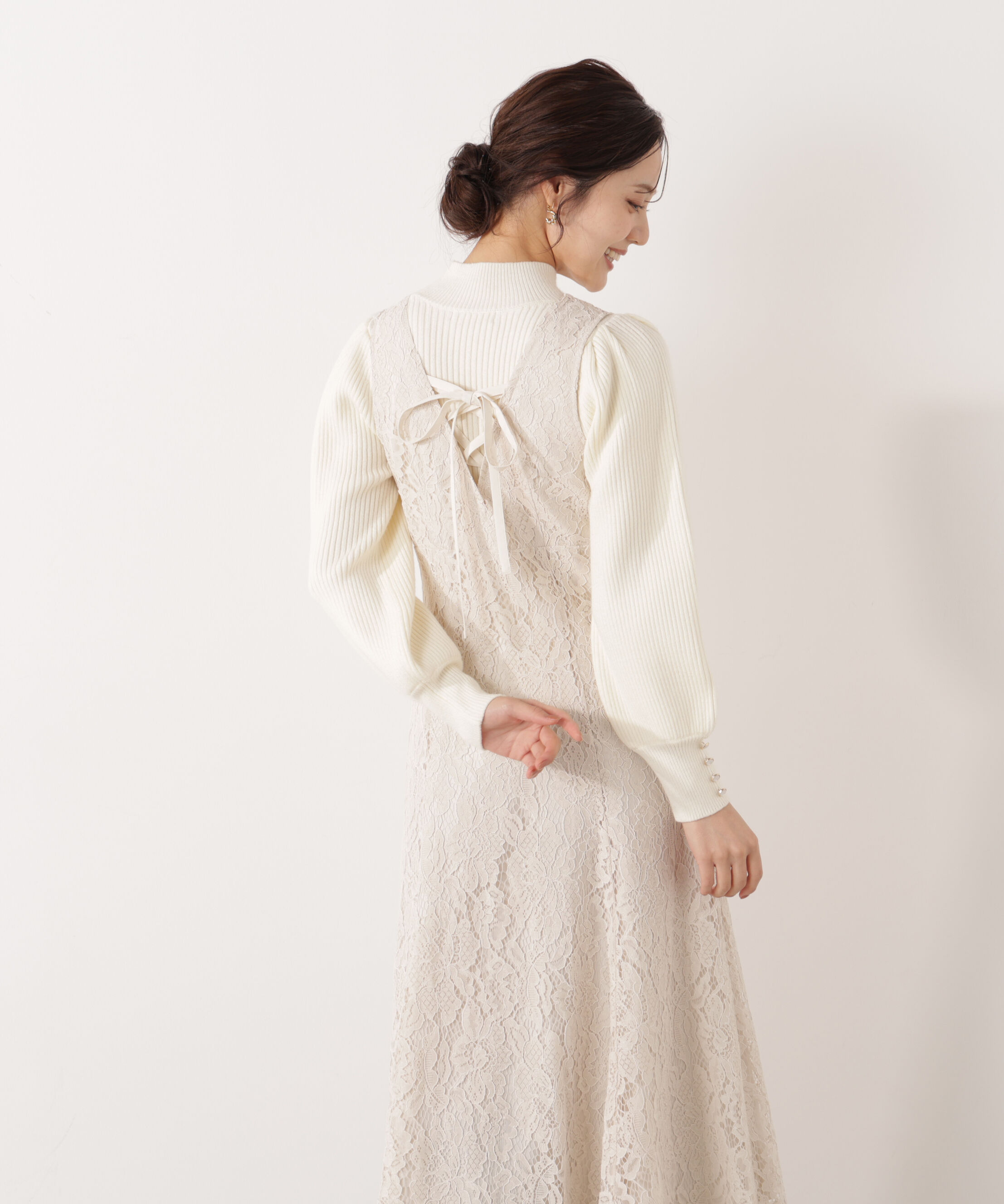 PROPORTION BODY DRESSING「Vネックレースジャンスカ 26SS」|ワンピース|