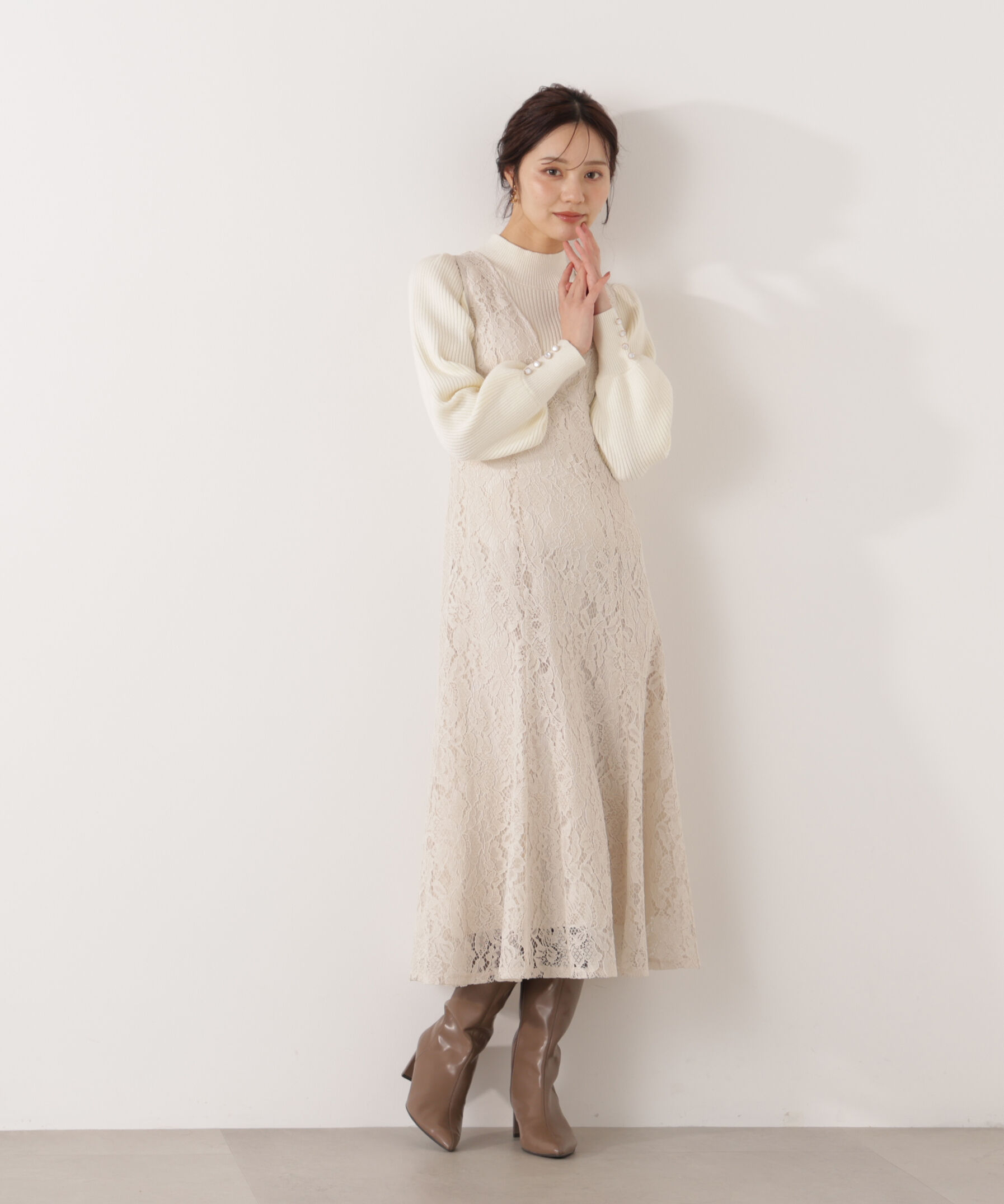 PROPORTION BODY DRESSING「Vネックレースジャンスカ 26SS」|ワンピース|