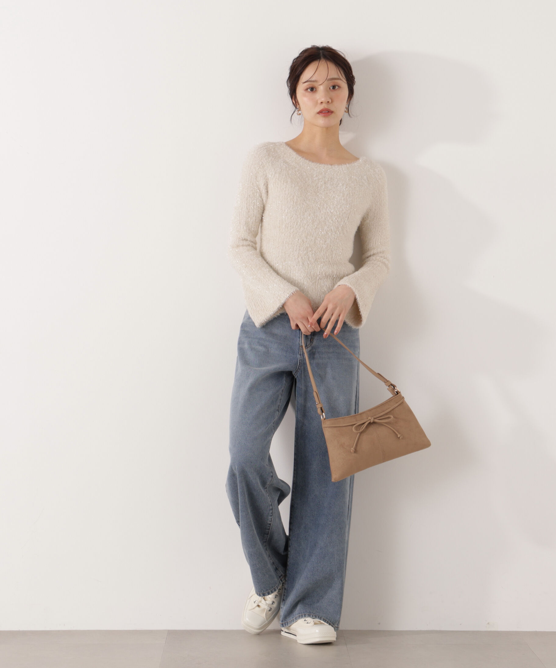 PROPORTION BODY DRESSING「ラメフェザーボートネックニット 26SS」|ニット・セーター|