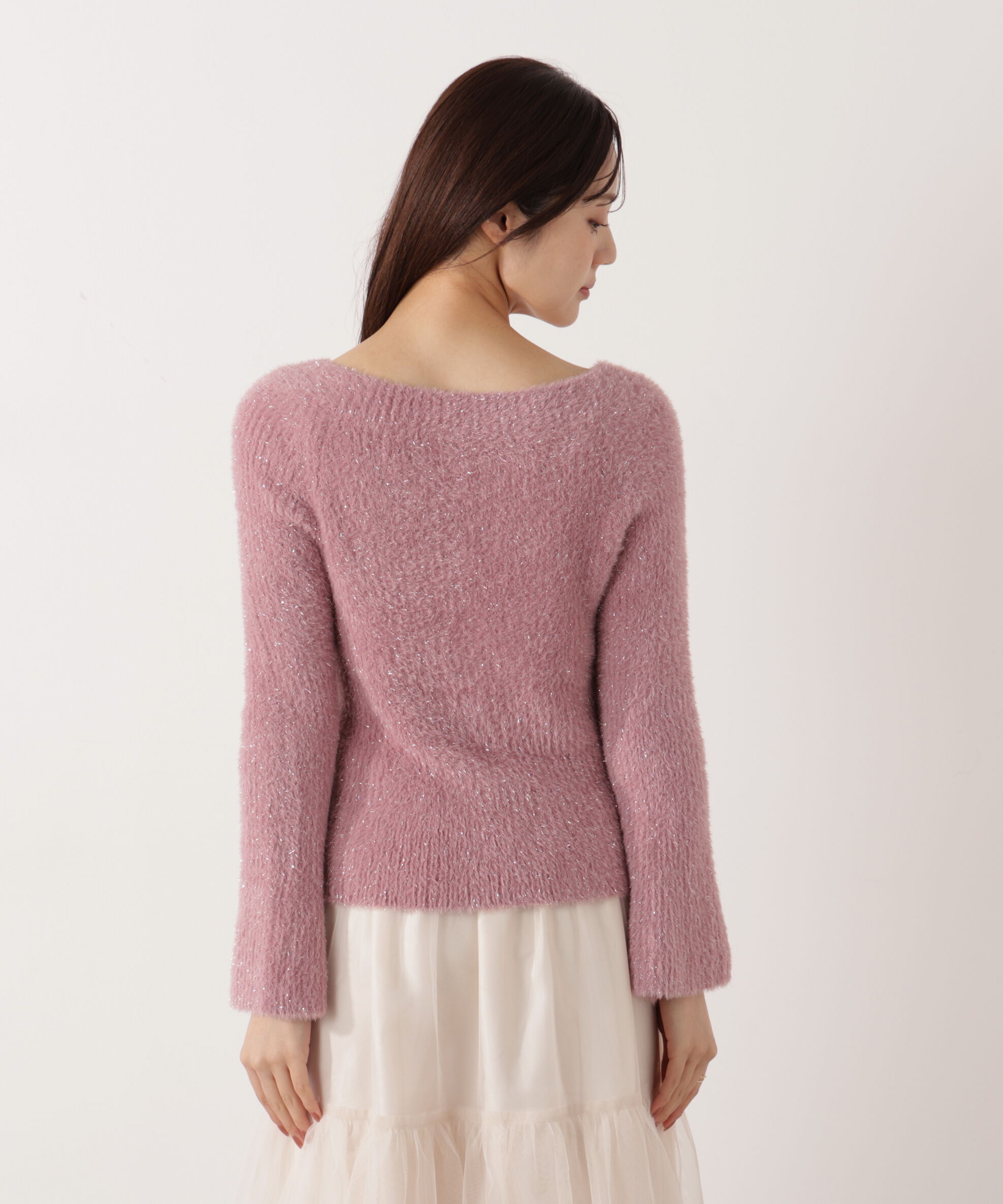 PROPORTION BODY DRESSING「ラメフェザーボートネックニット 26SS」|ニット・セーター|