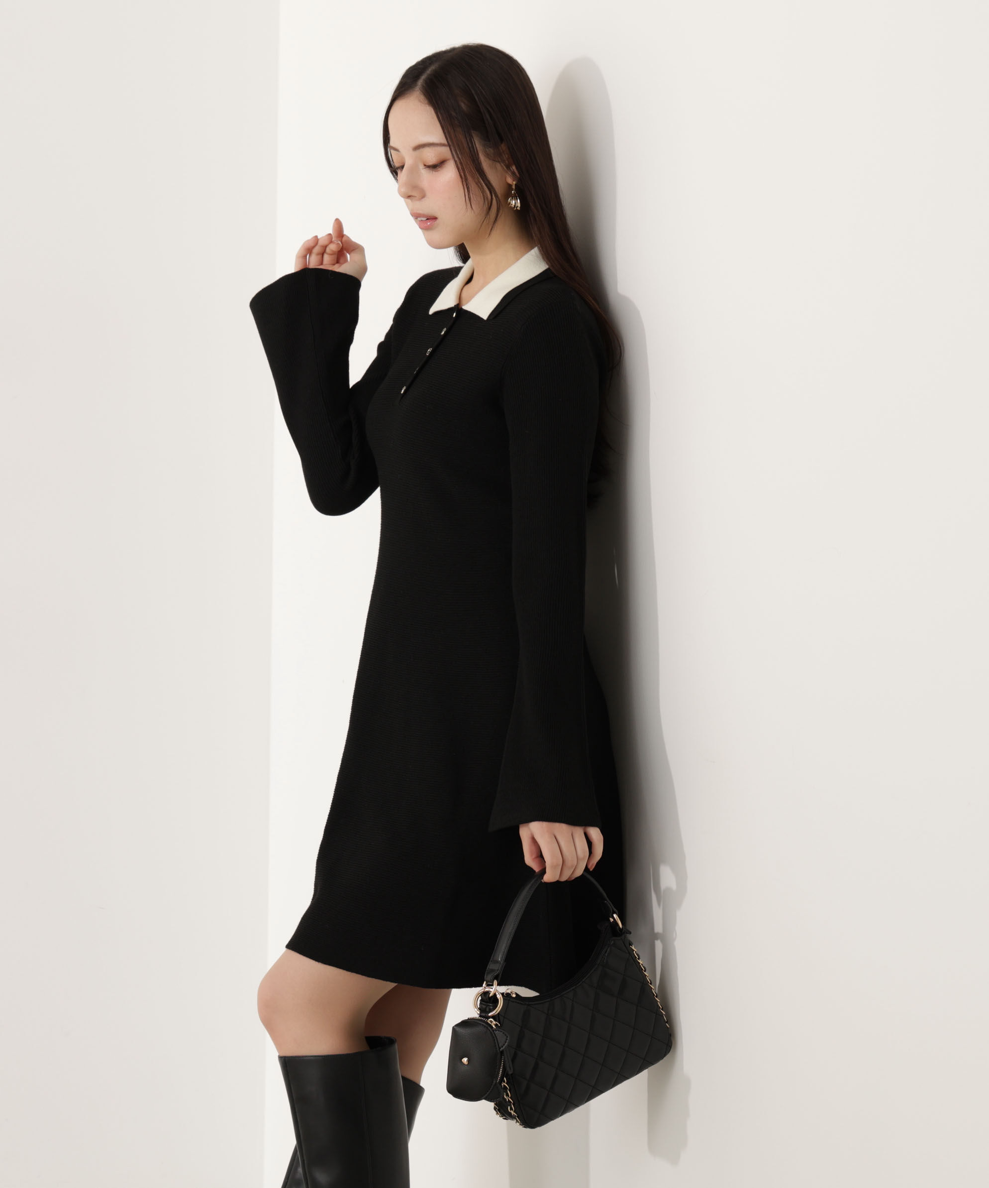 PROPORTION BODY DRESSING「《EDIT COLOGNE》ポロミニニットワンピース」|ワンピース|