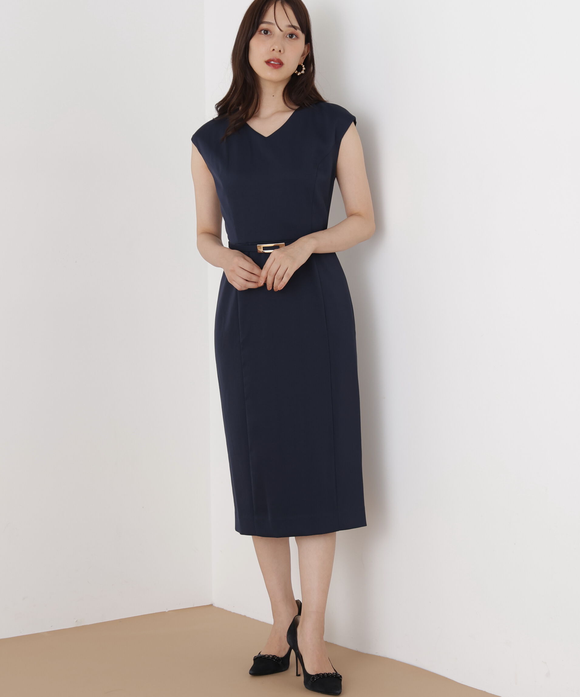  「[WEB/店舗限定カラー]ハイツイストワンピース」|ワンピース|ネイビー