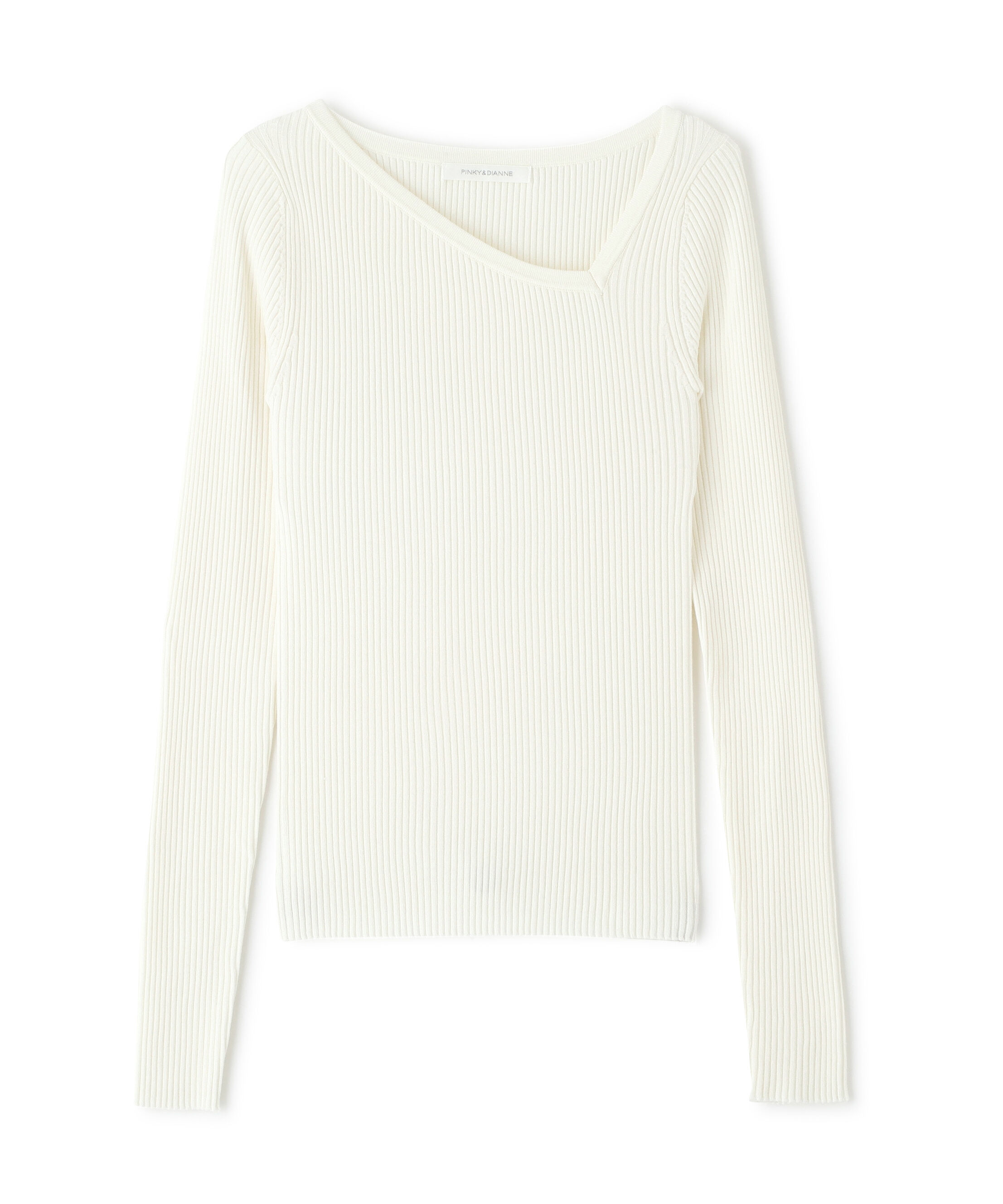  「アシンメトリーネックニットプルオーバー」|ニット・セーター|