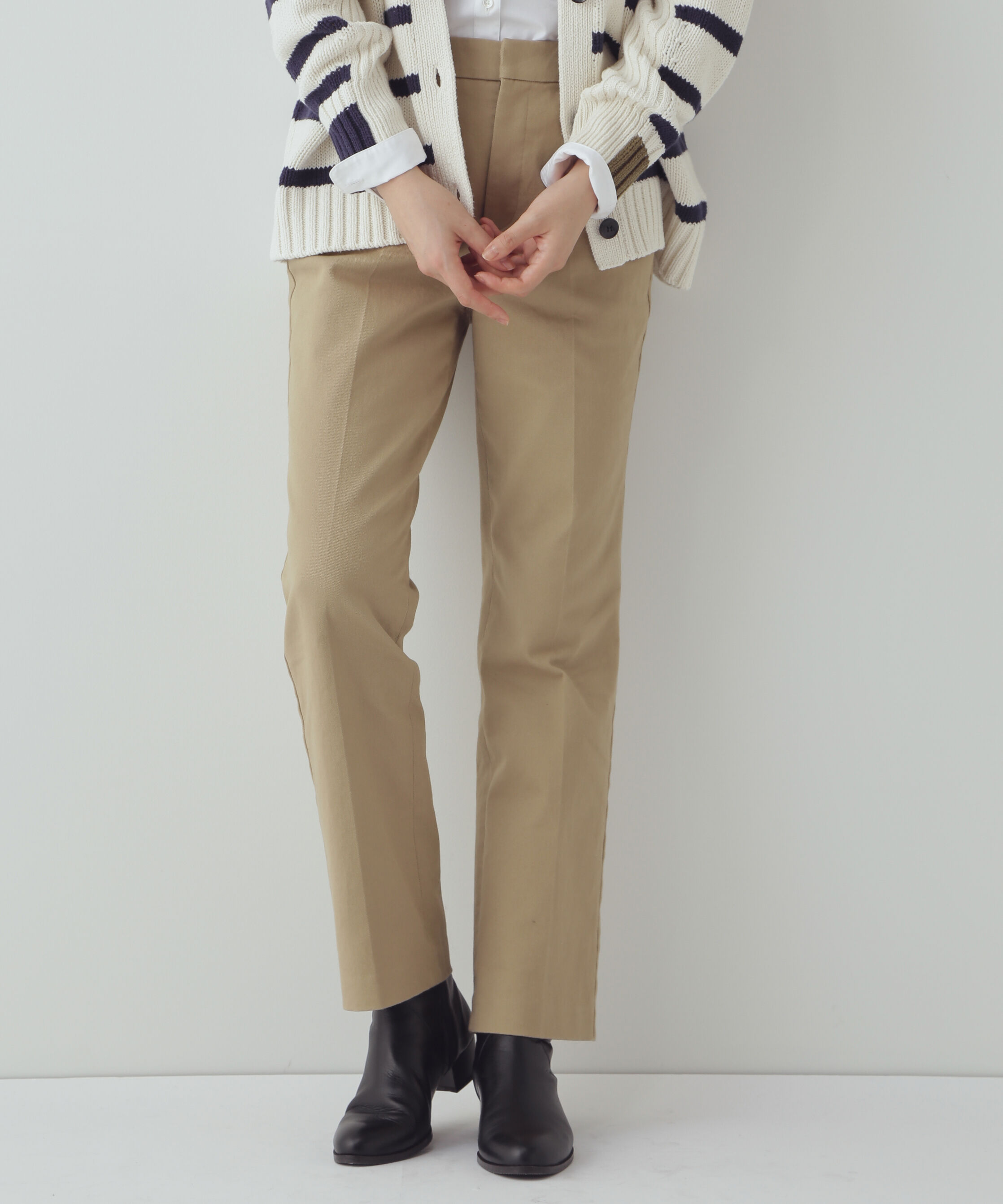  「◆スッキリ細身フレアパンツ」|その他|ベージュ