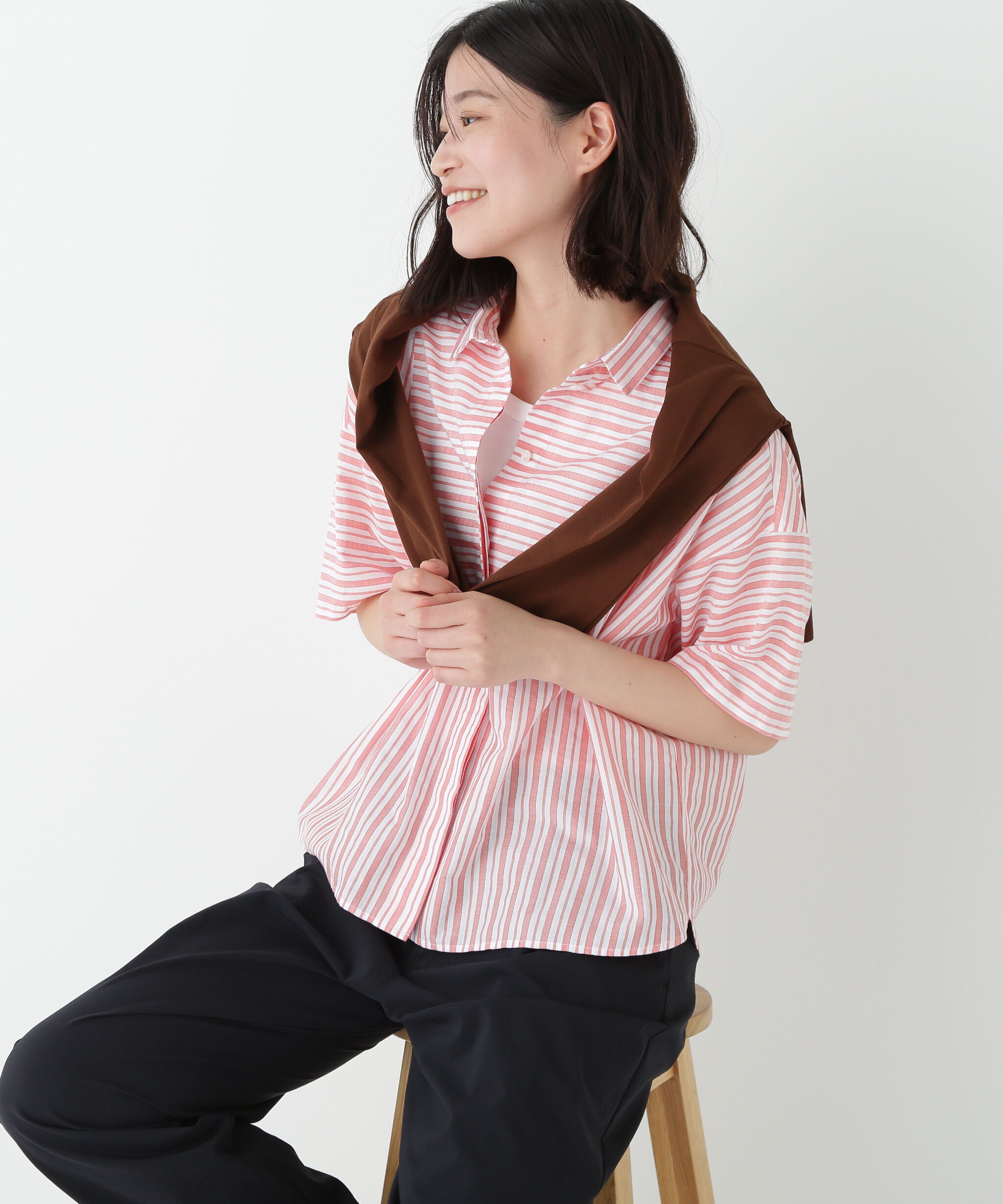  「◆コットンストライプボックスシャツ」|シャツ・ブラウス|オレンジスト 3