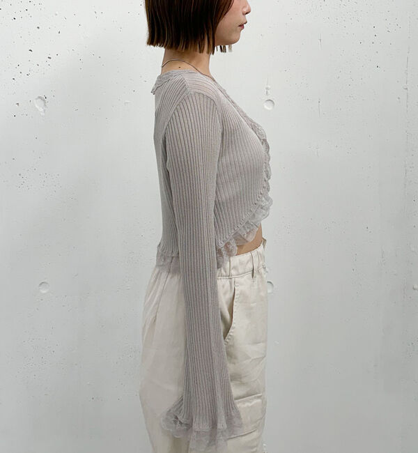 archives「レーストリミングニットカーディガン」|カーディガン|