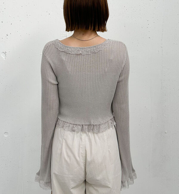 archives「レーストリミングニットカーディガン」|カーディガン|