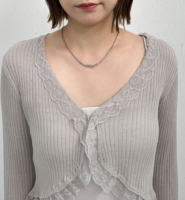 archives「レーストリミングニットカーディガン」|カーディガン|