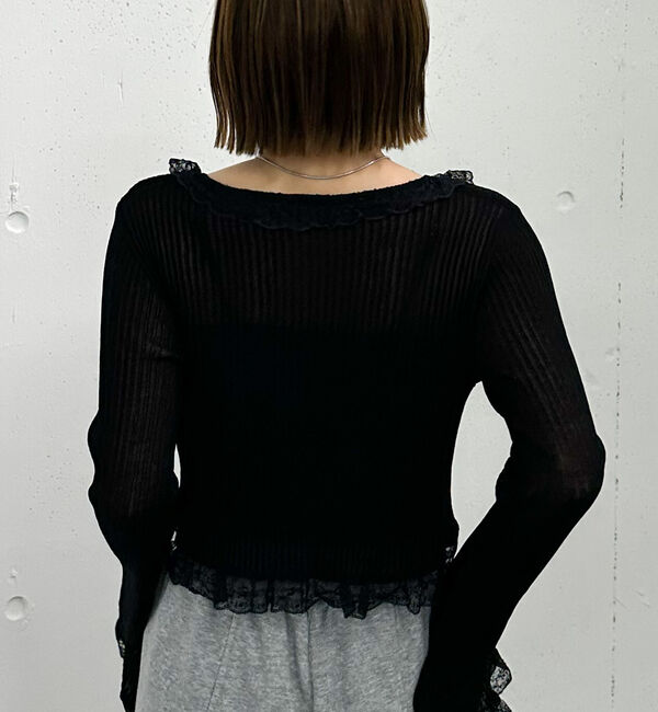 archives「レーストリミングニットカーディガン」|カーディガン|